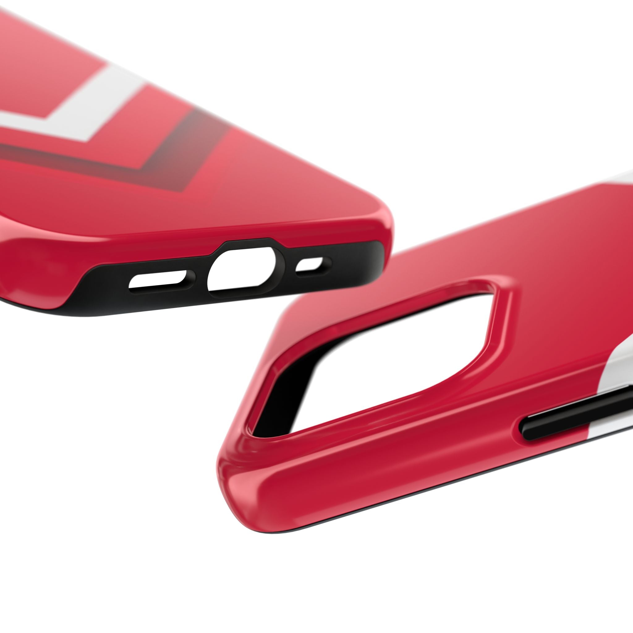 Red Chevron Armor Phone Case for iPhone 11–16 & Galaxy S21–S24