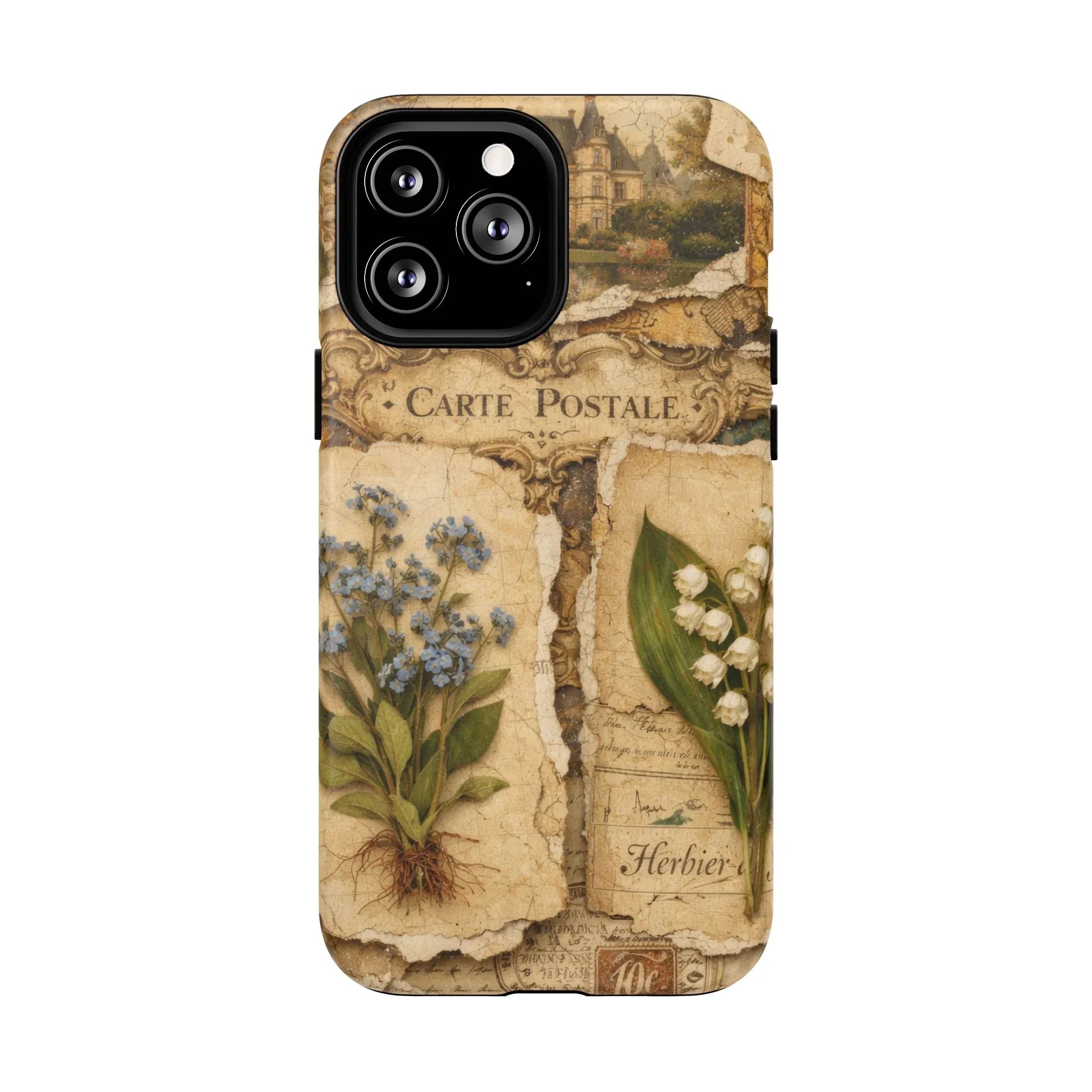 Vintage Botanical Postcard Phone Case for iPhone 13-17 - KARARMDESIGN