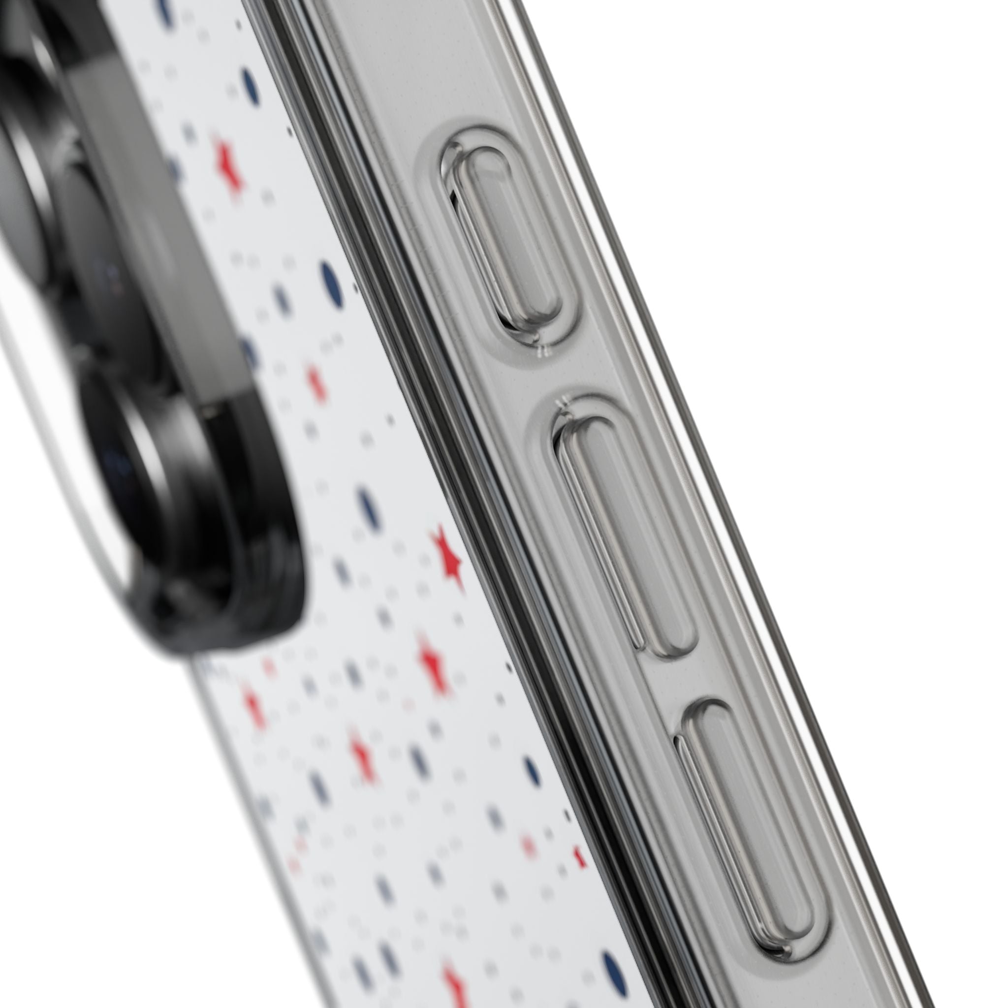 White Polka Dot & Stars Clear Case for iPhone & Samsung