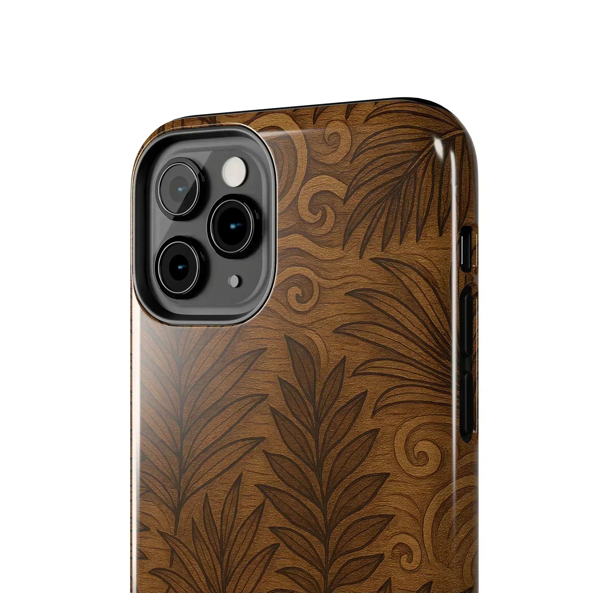 Wood Leaf Armor Phone Case for iPhone and Galaxy - KARARMDESIGN