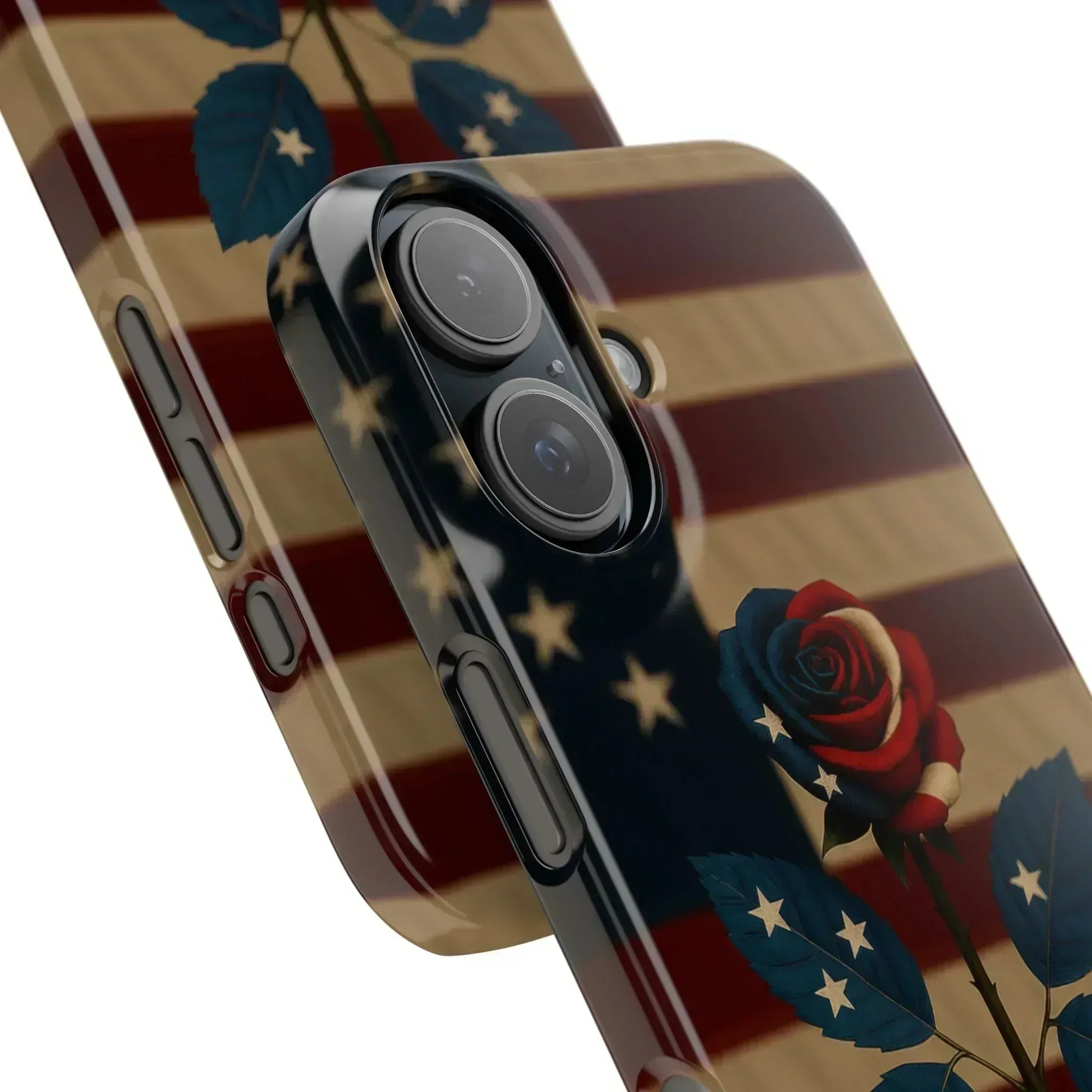 American Rose Flag Phone Case for iPhone 8-16 and Galaxy S10-S24 - KARARMDESIGN