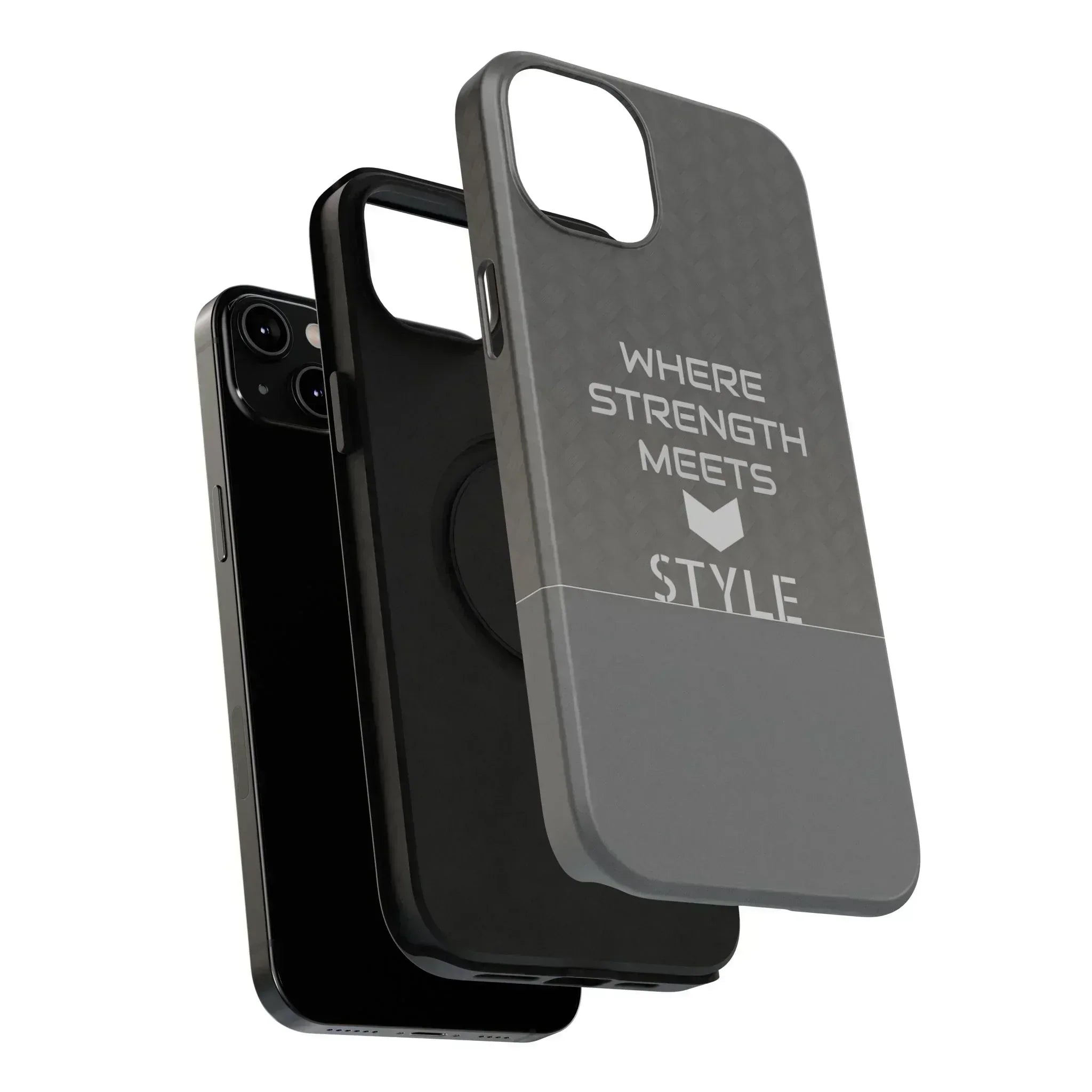 Gray Carbon Phone Case for iPhone 12-16 and Galaxy S21-S22 - KARARMDESIGN