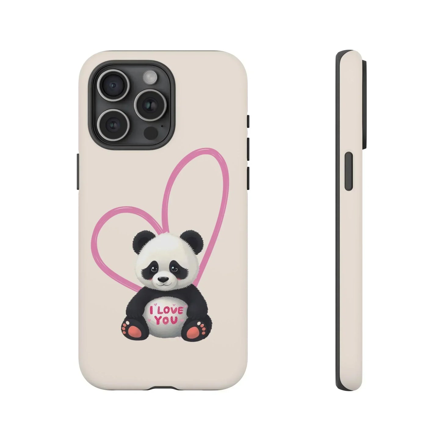 Cute Panda Heart Love Phone Case for iPhone 8-16 Models - KarArmDesign