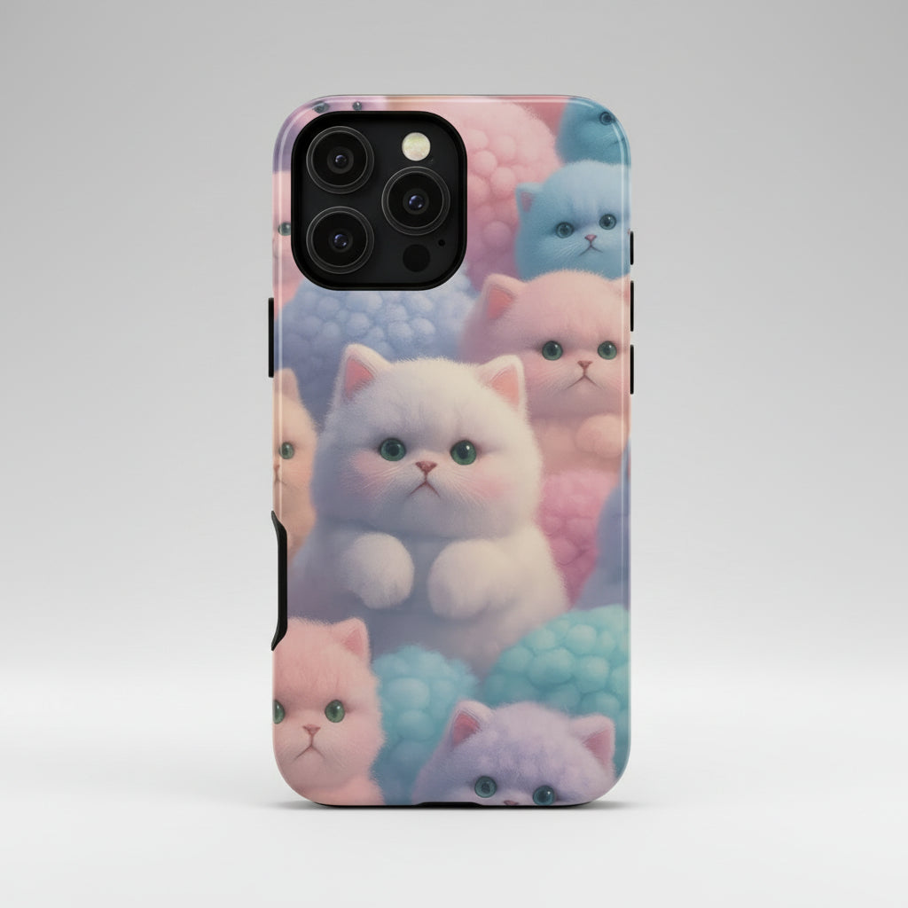 Pastel Kitten Phone Case for iPhone 8-17 and Samsung Galaxy S10-S25 Models - KARARMDESIGN