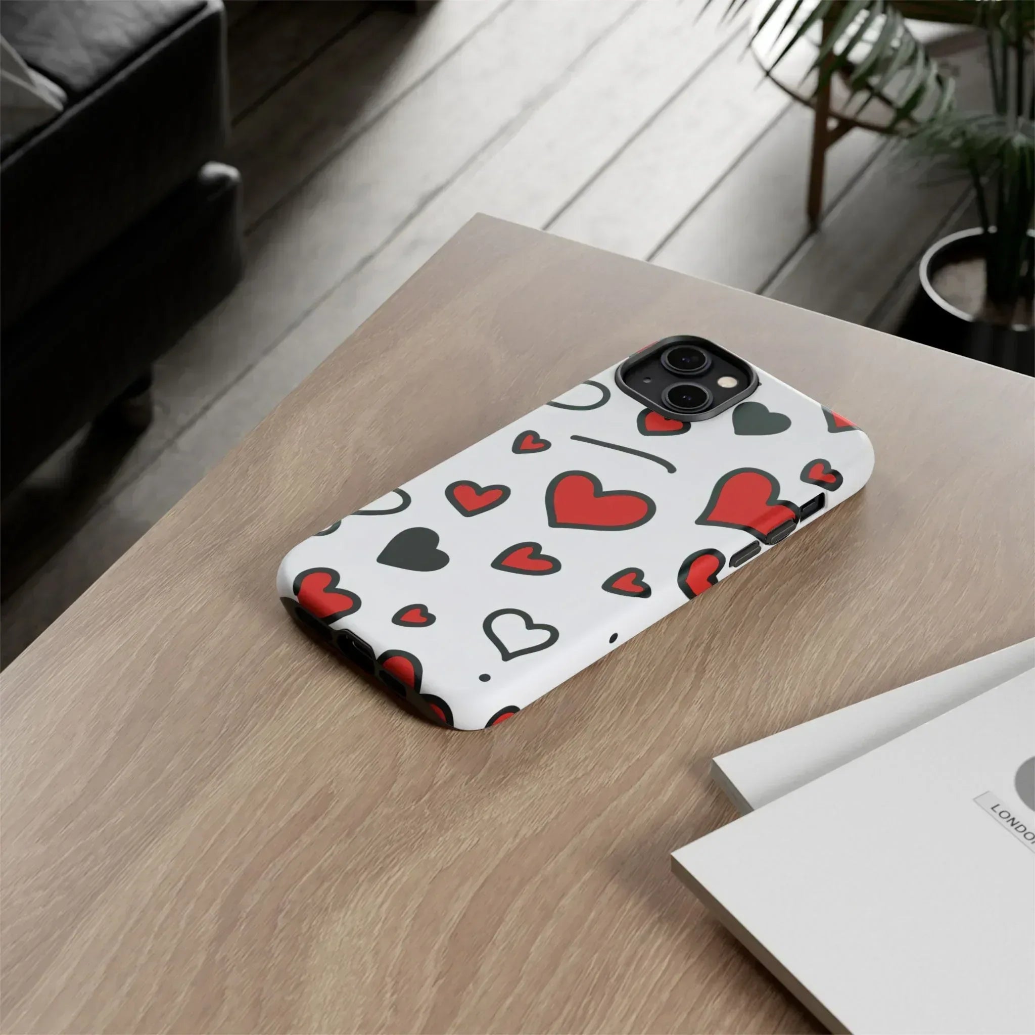 Scattered Hearts Phone Case for iPhone 11-17 and Galaxy S10-S25 - KARARMDESIGN