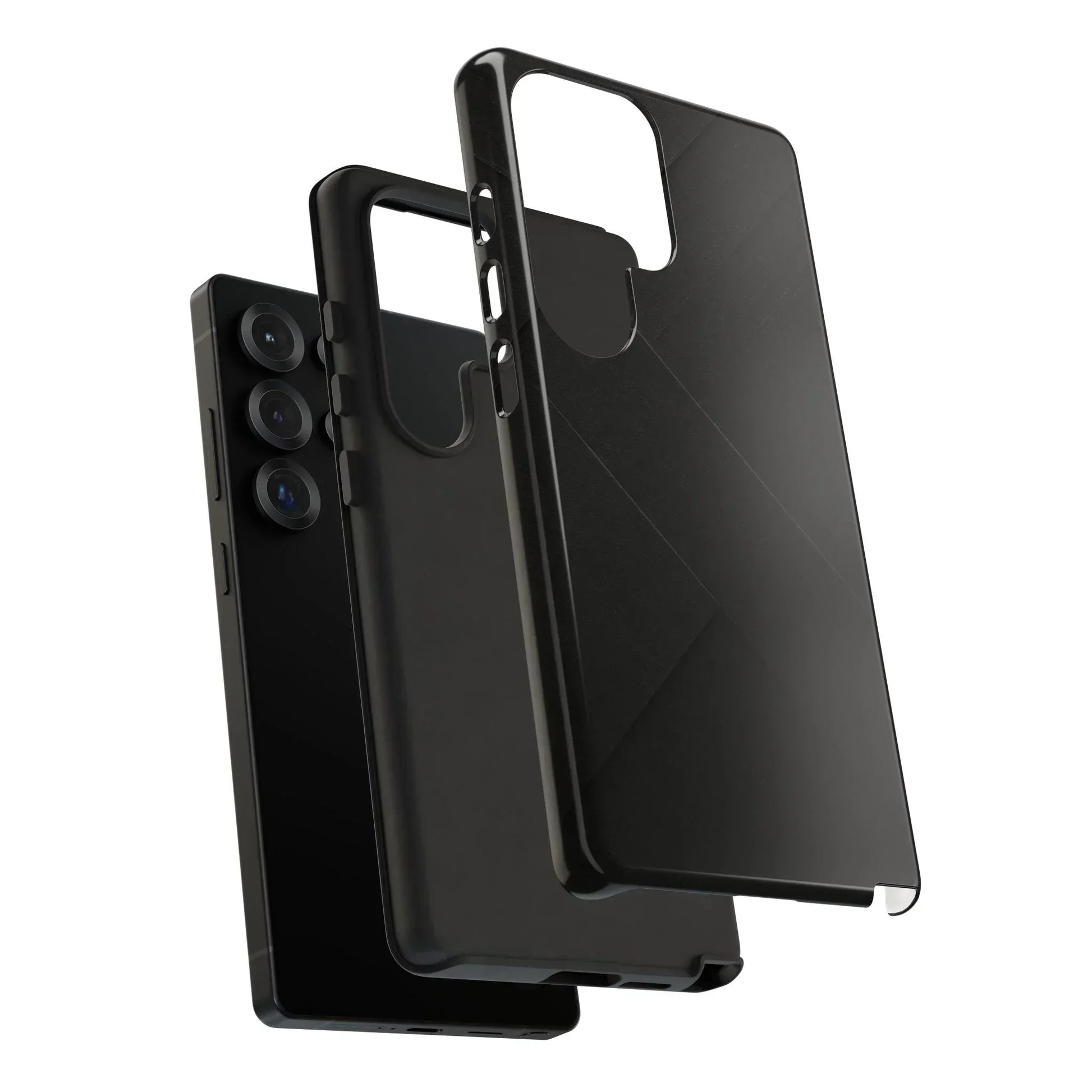 Matte Black Diagonal Line Phone Case for iPhone 8-16 and Galaxy S10-S25 Models - KarArmDesign