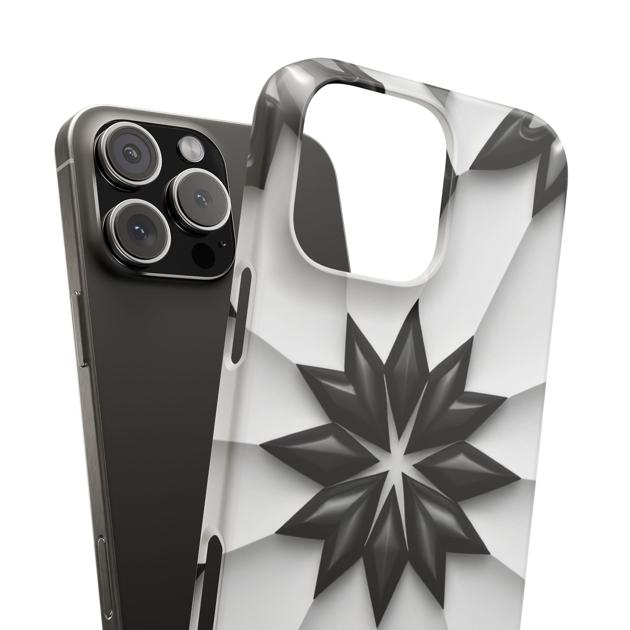 Black & White Geometric Snap Case for iPhone & Samsung Galaxy