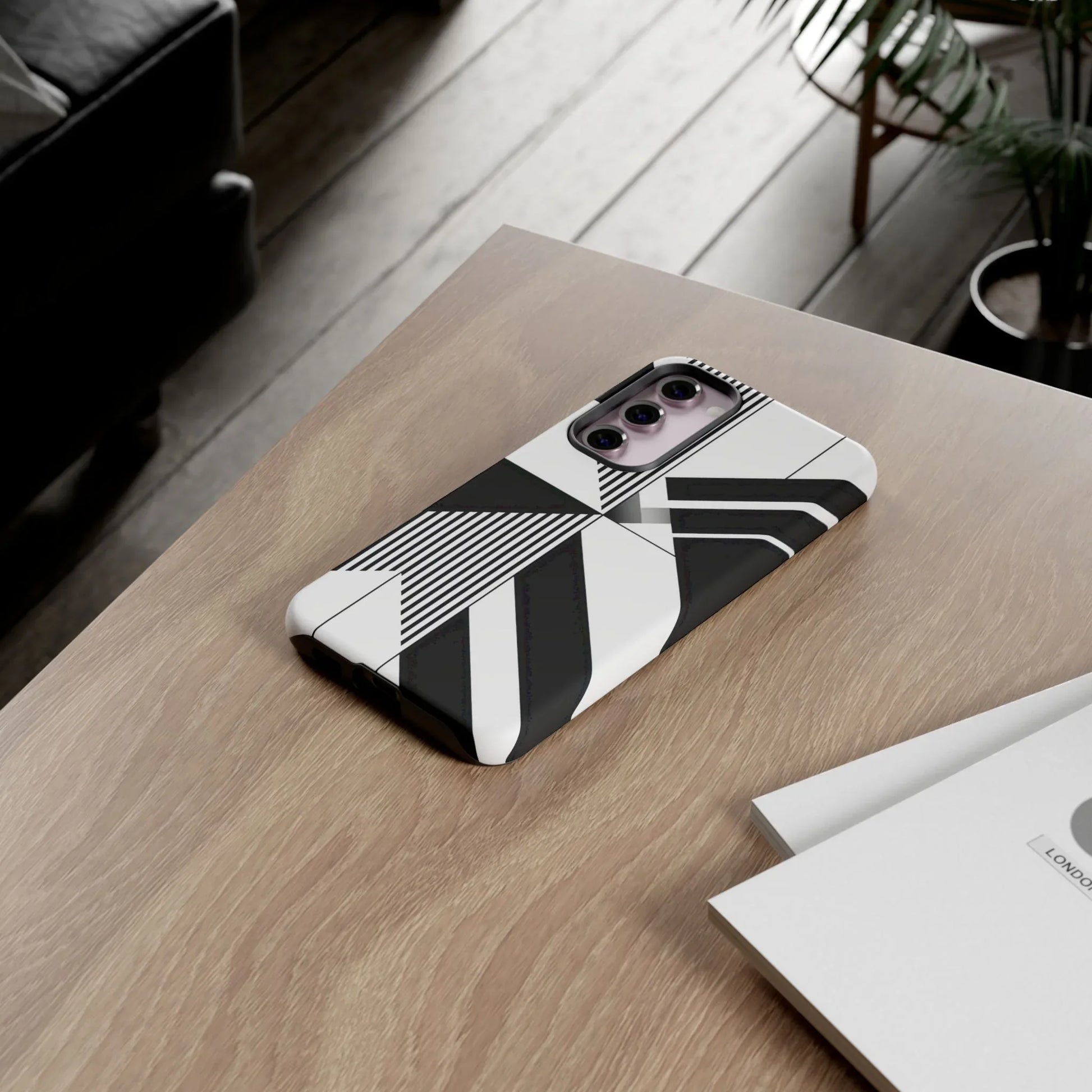 Monochrome Tough Phone Case for iPhone 11-16 and Galaxy S20–S25 - KARARMDESIGN