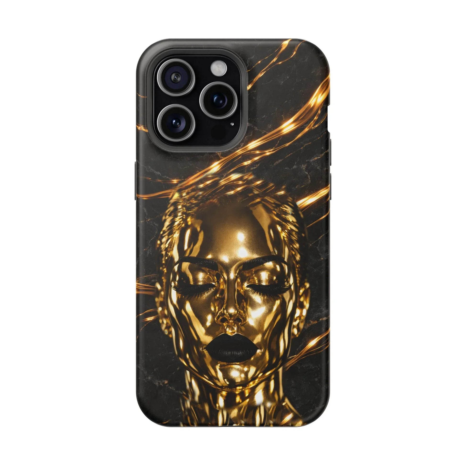 Luxury Gold Portrait Phone Case for iPhone 11-17 and Galaxy S21-S25 - KARARMDESIGN