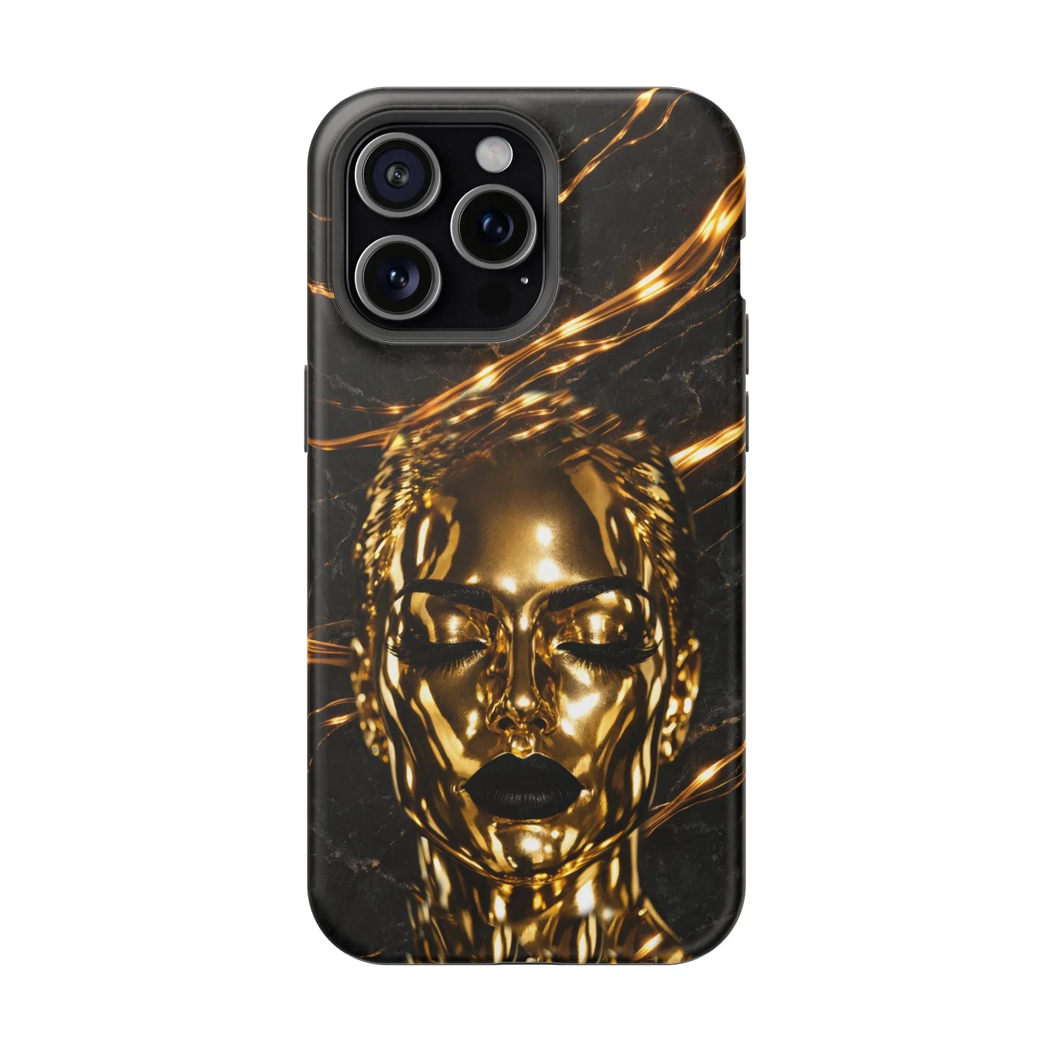 Luxury Gold Portrait Phone Case for iPhone 11-17 and Galaxy S21-S25 - KARARMDESIGN