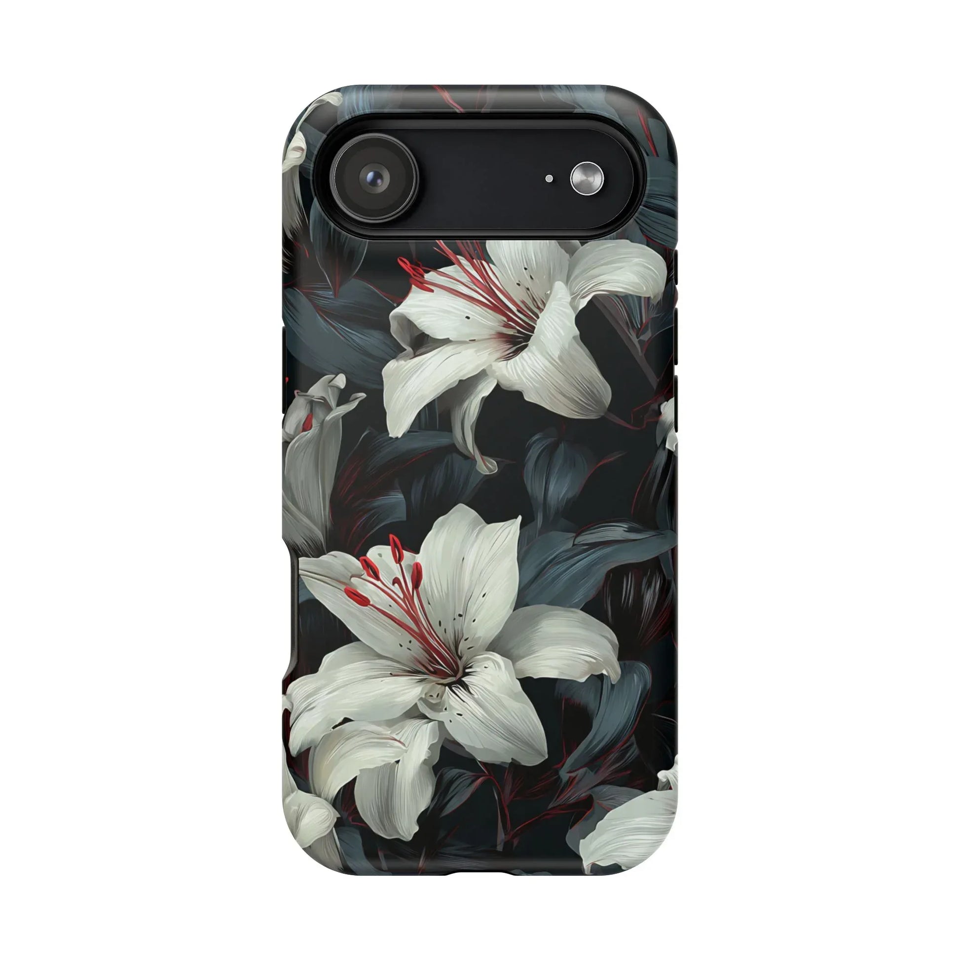 White Lily Floral Phone Case for iPhone 13-17 - KARARMDESIGN