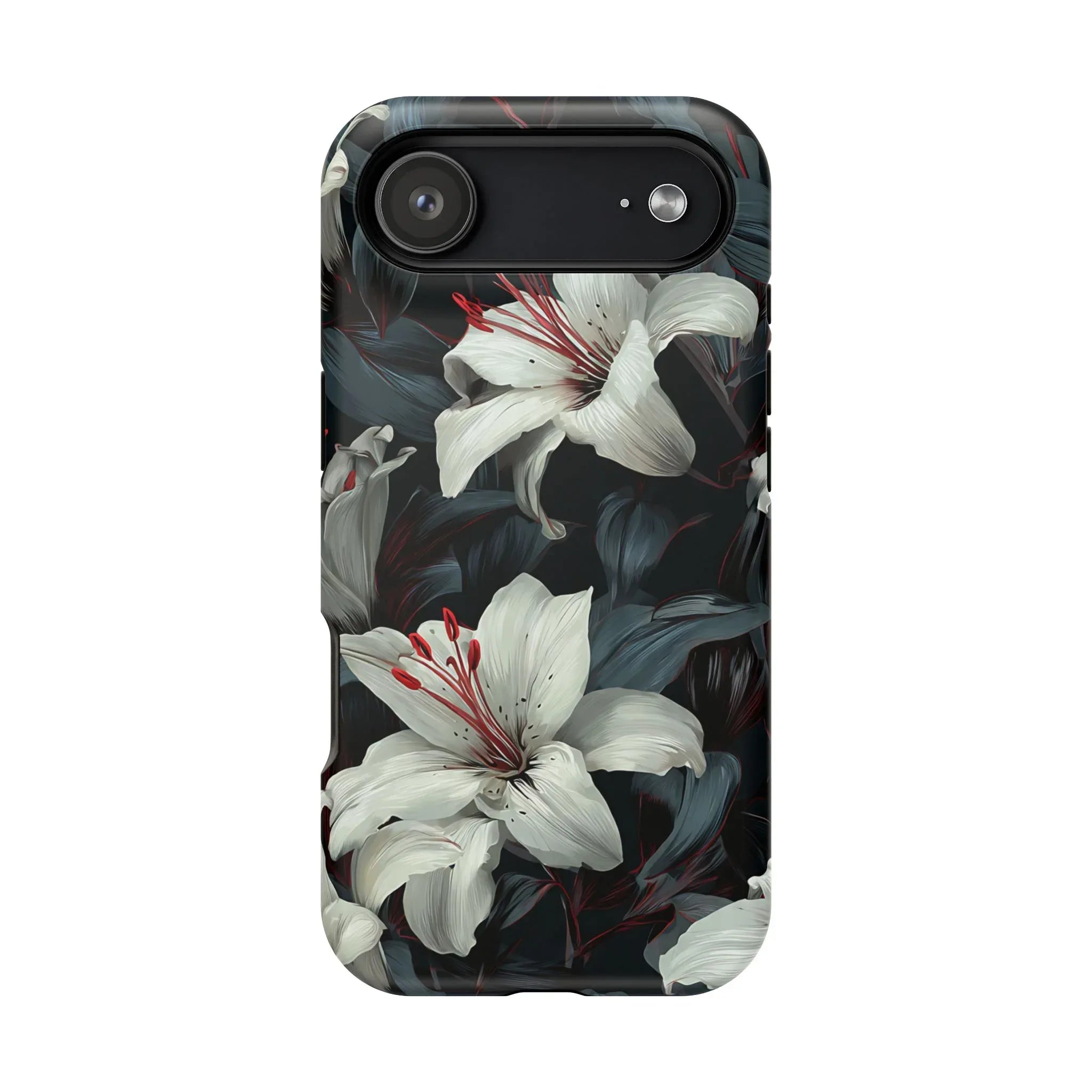 White Lily Floral Phone Case for iPhone 13-17 - KARARMDESIGN
