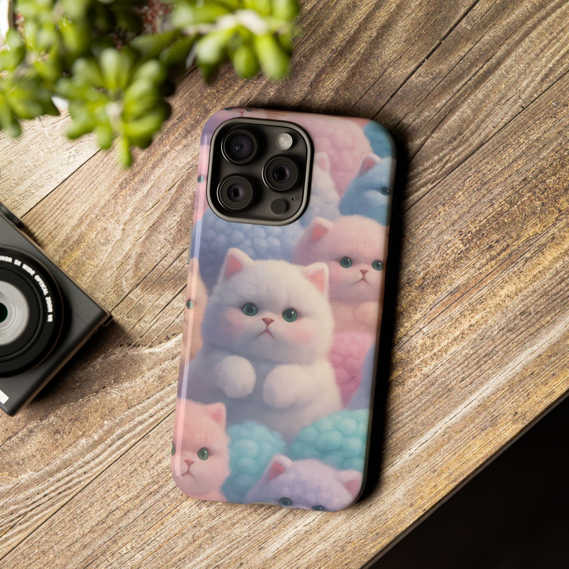 Pastel Kitten Phone Case for iPhone 8-17 and Samsung Galaxy S10-S25 Models - KARARMDESIGN