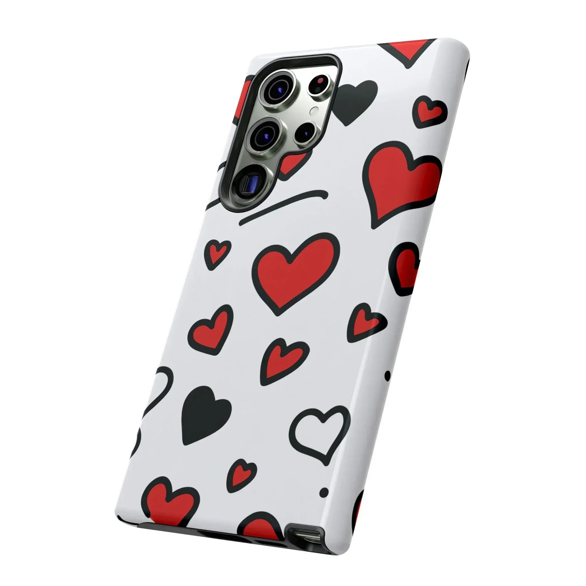 Scattered Hearts Phone Case for iPhone 11-17 and Galaxy S10-S25 - KARARMDESIGN