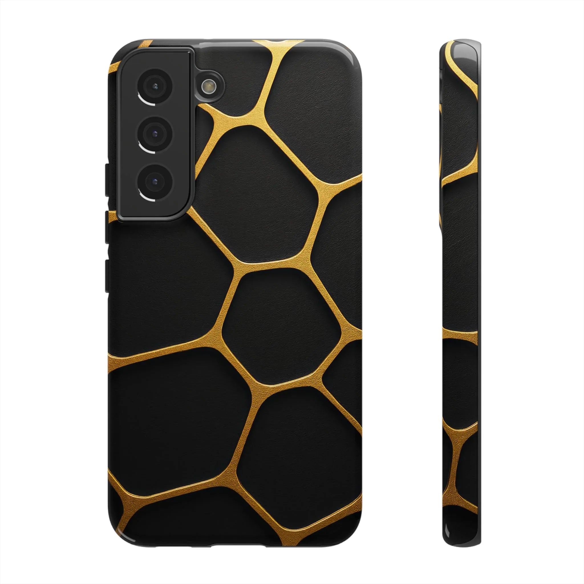 Golden Cellscape Phone Case for iPhone 8-17 and Galaxy S20-S25 - KARARMDESIGN