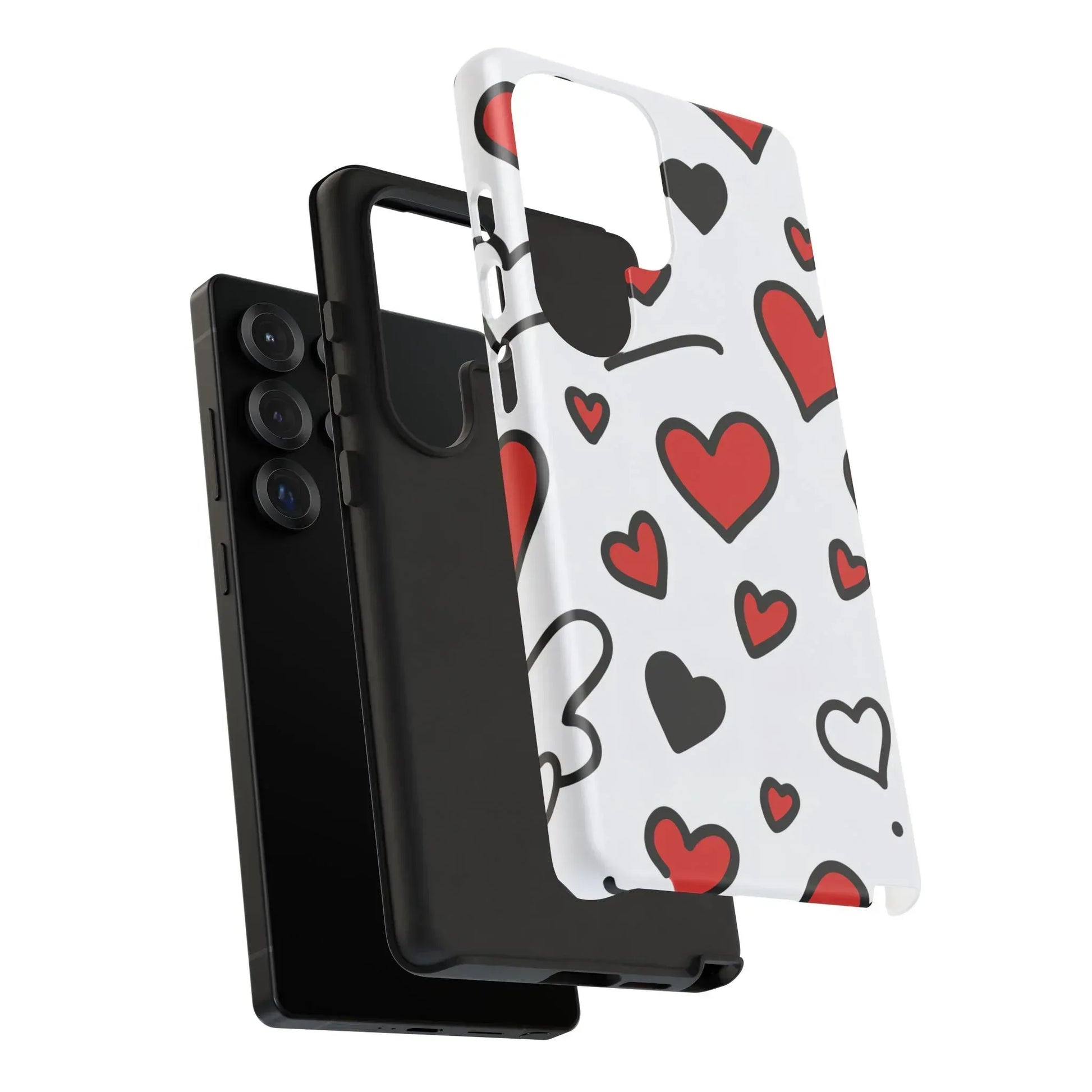 Scattered Hearts Phone Case for iPhone 11-17 and Galaxy S10-S25 - KARARMDESIGN