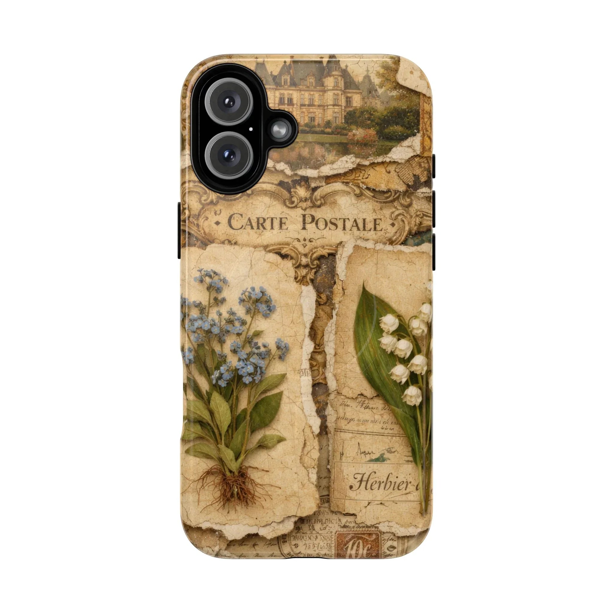 Vintage Botanical Postcard Phone Case for iPhone 13-17 - KARARMDESIGN