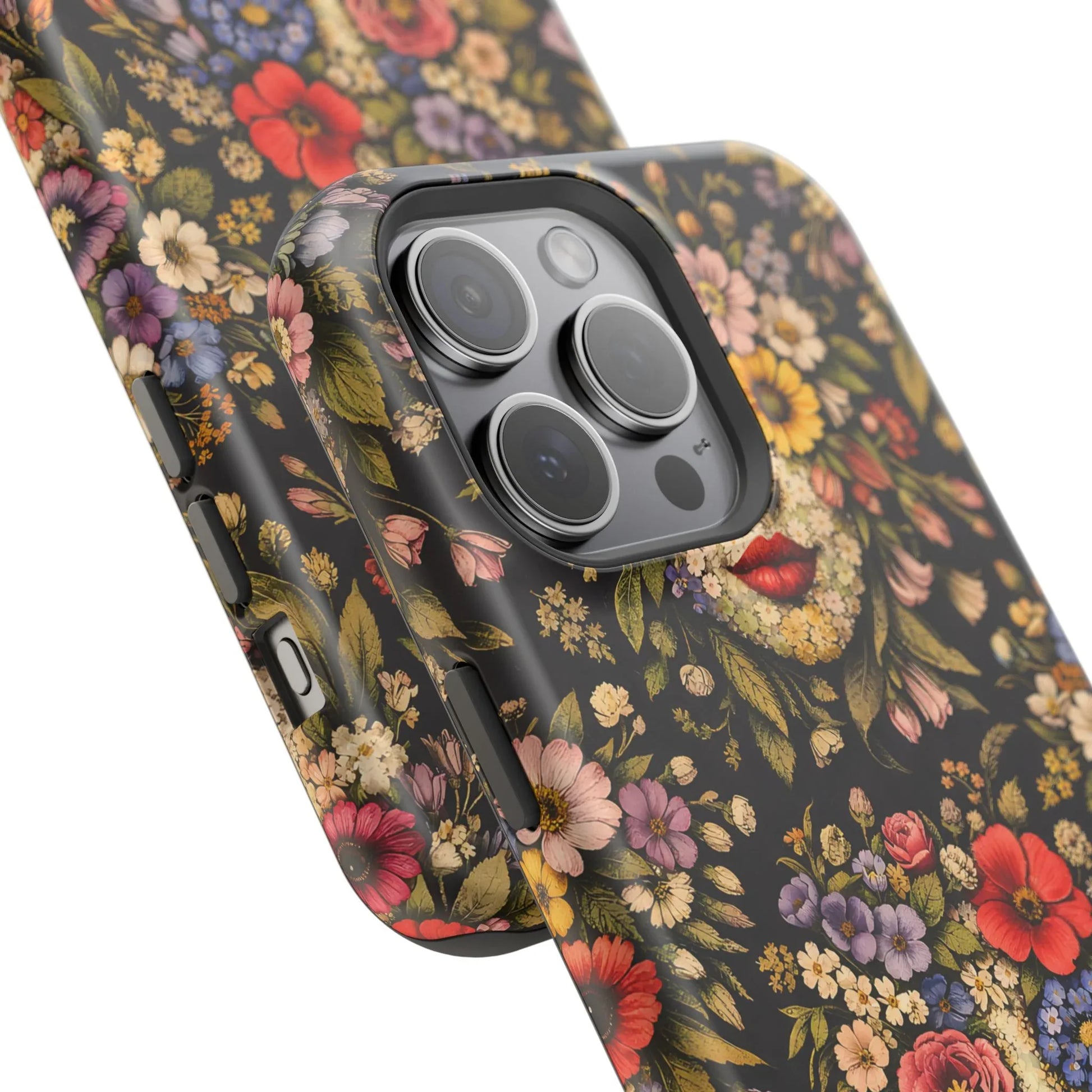 Vintage Flower Face Phone Case for iPhone 13-17 - KARARMDESIGN