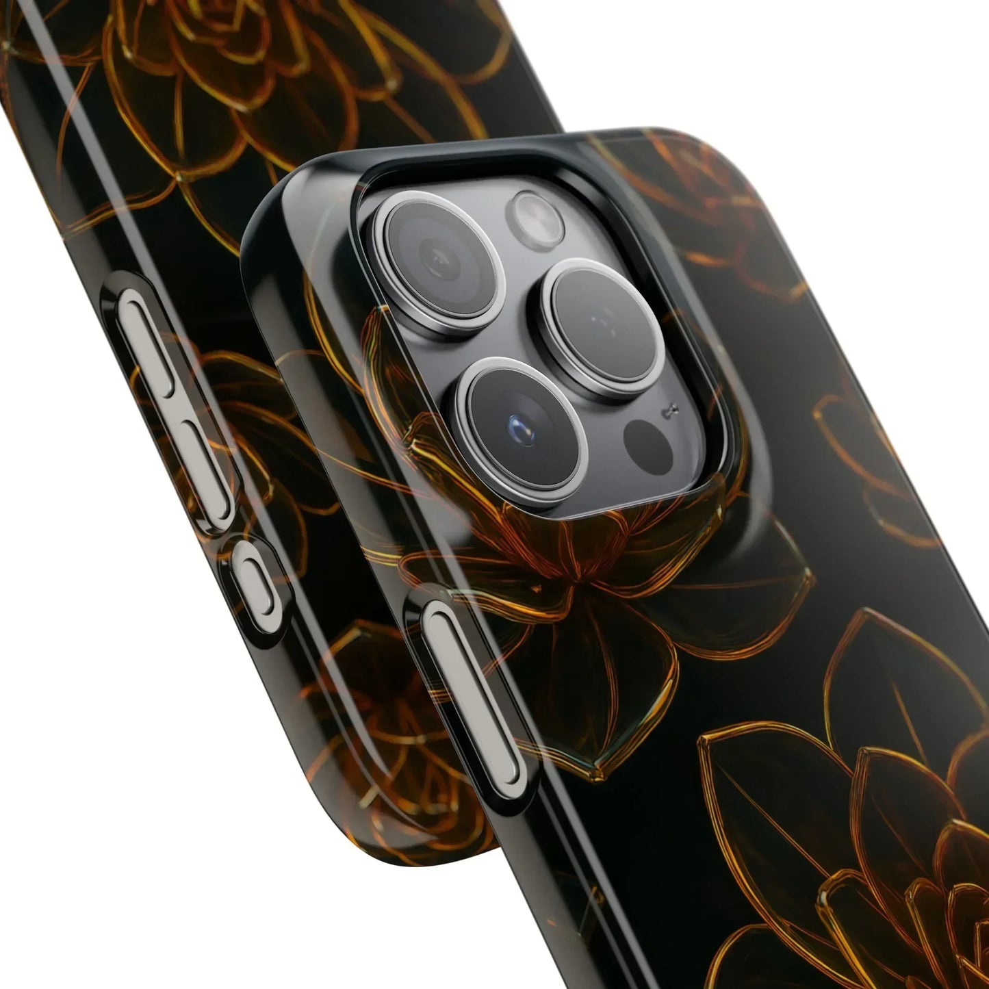 Glass Flower Phone Case for iPhone 7-16 and Galaxy S10-S24 Models