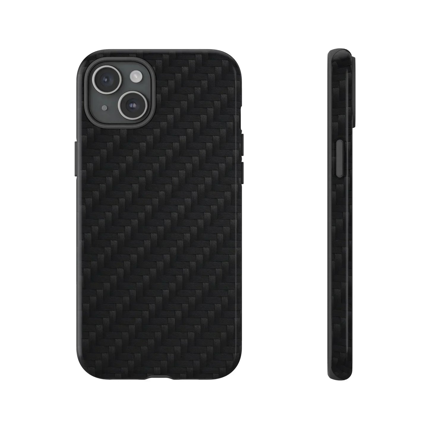 Black Carbon Phone Case Tough Case for iPhone 8-16 and Google Pixel up to 9 Models - KarArmDesign