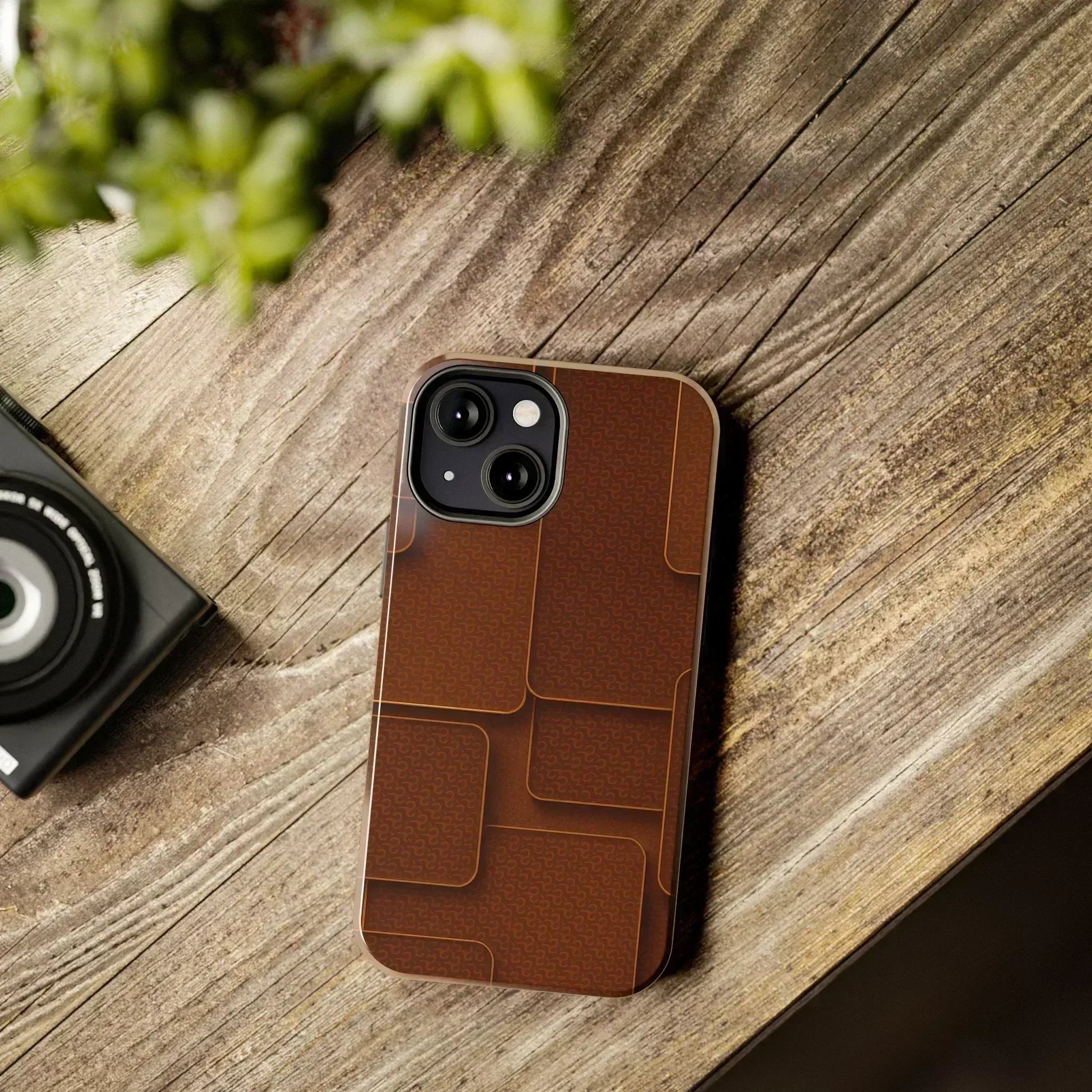 Textured Brown Phone Case for iPhone 7-16 and Samsung Galaxy S21-S24 - KARARMDESIGN