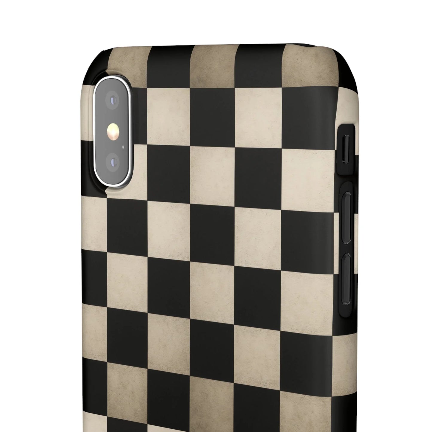 Stylish Matte Checker Phone Case for iPhone 7-16 and Samsung Galaxy S10-S24 Models - KarArmDesign
