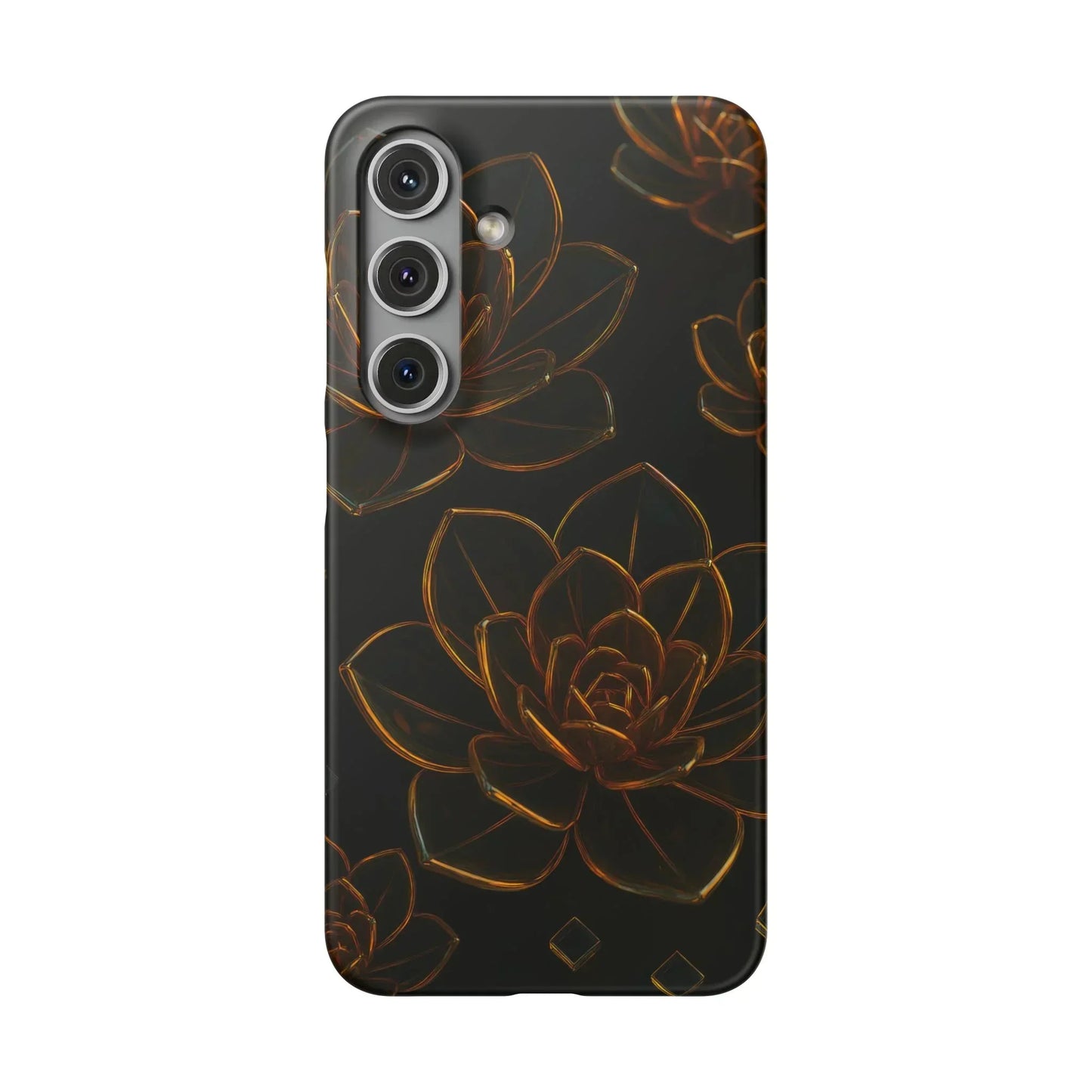Glass Flower Phone Case for iPhone 7-16 and Galaxy S10-S24 Models