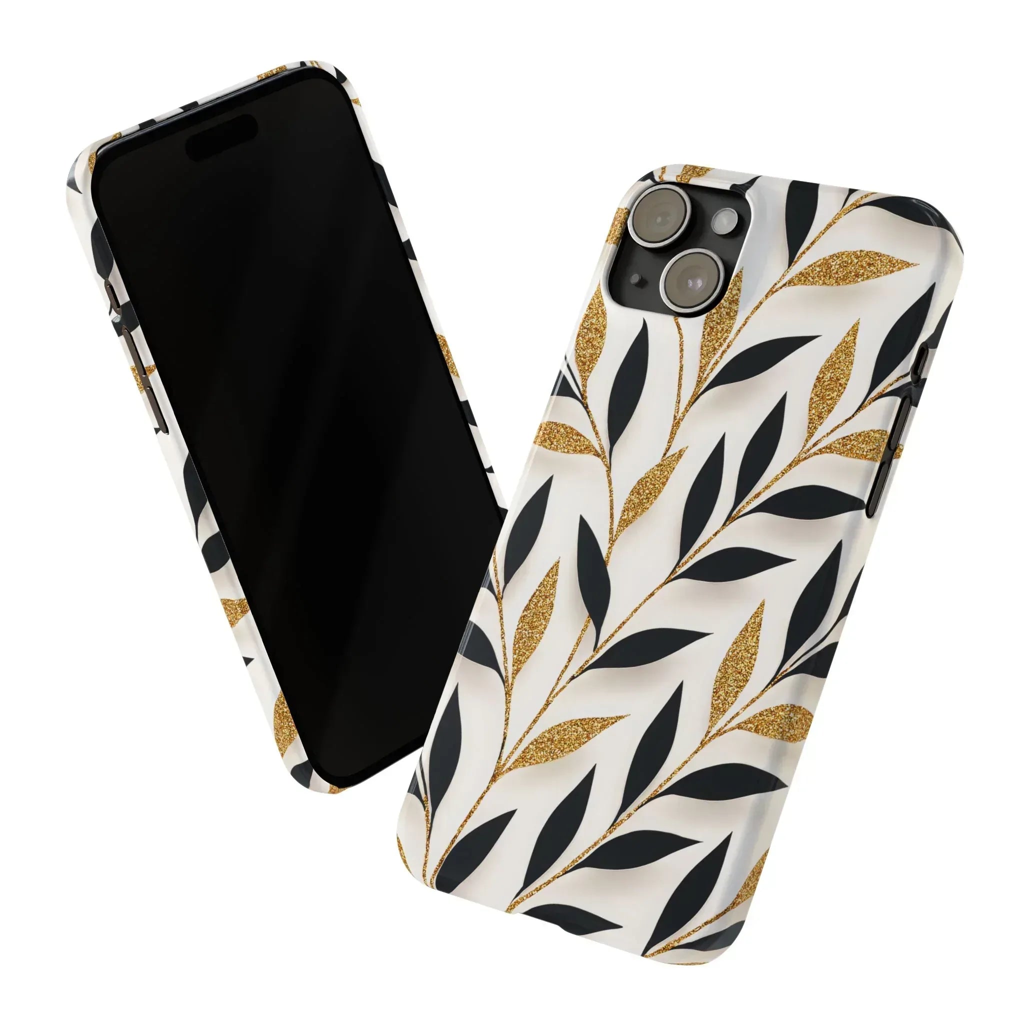 Botanical Gold Leaf Phone Case for iPhone 11-17 - KARARMDESIGN