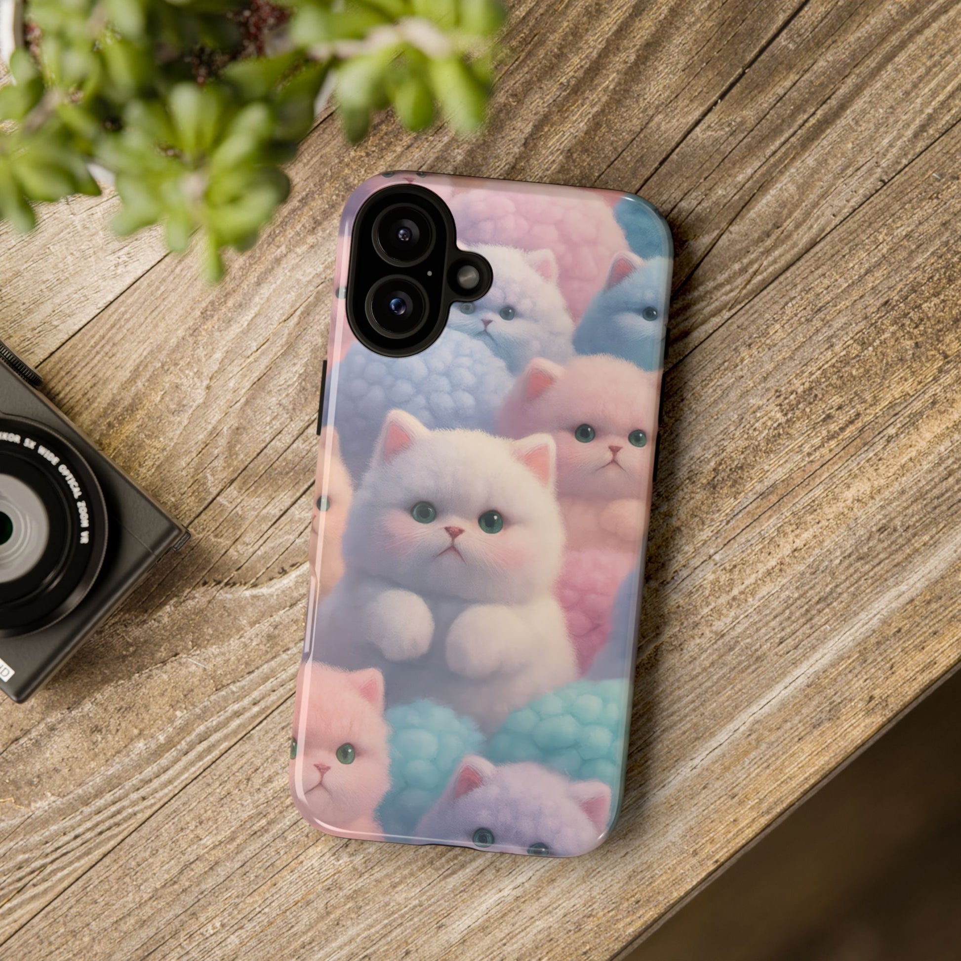 Pastel Kitten Phone Case for iPhone 8-17 and Samsung Galaxy S10-S25 Models - KARARMDESIGN