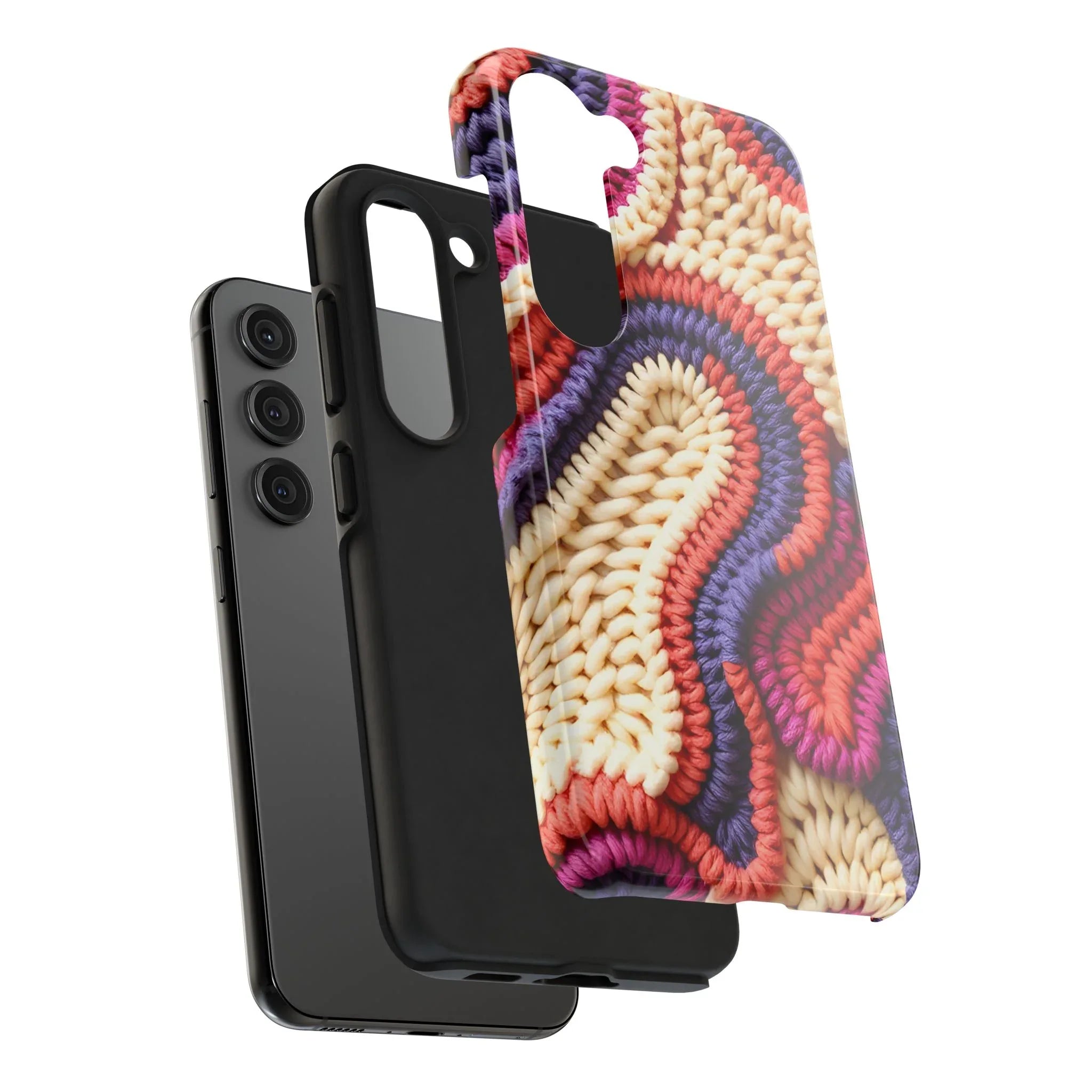 Handwoven Textile Art Phone Case for iPhone 11-17 and Galaxy S21-S25 - KARARMDESIGN