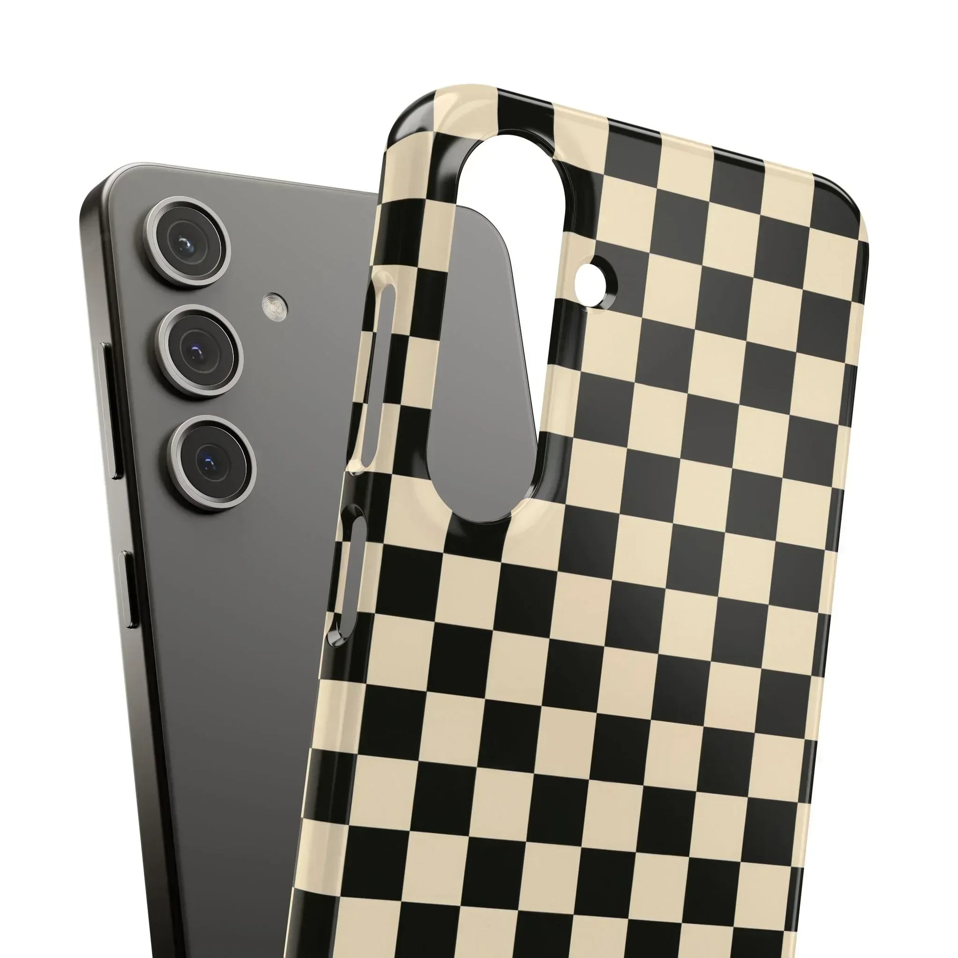 Stylish Matte Checker Phone Case for iPhone 11-17 and Galaxy S20-S25 - KARARMDESIGN