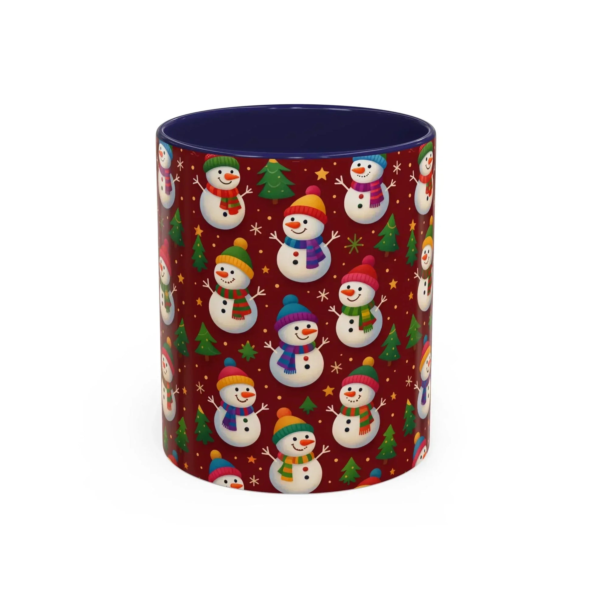 Festive Snowman Parade Accent Coffee Mug (11oz) - KARARMDESIGN
