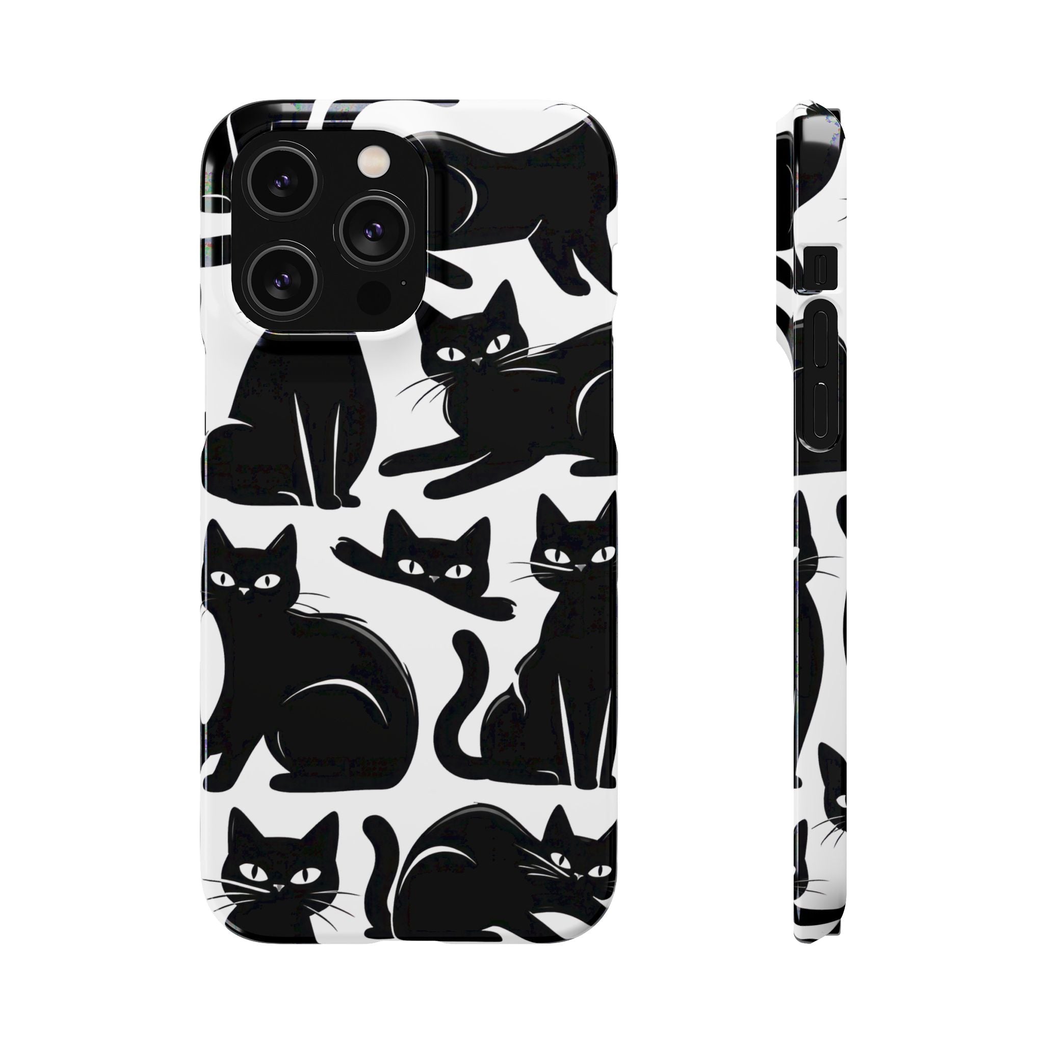 Black Cats Phone Case for iPhone 11-17 and Galaxy S20-S26