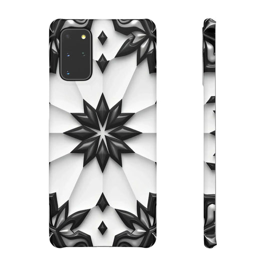Black and White Geometric Floral Phone Case for iPhone and Samsung Galaxy - KarArmDesign