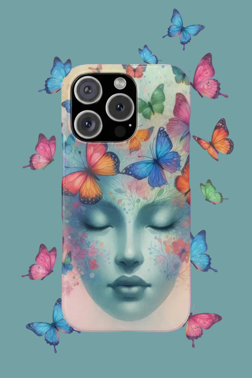 Butterfly Bloom Dreamy Woman Phone Case for iPhone 11-17