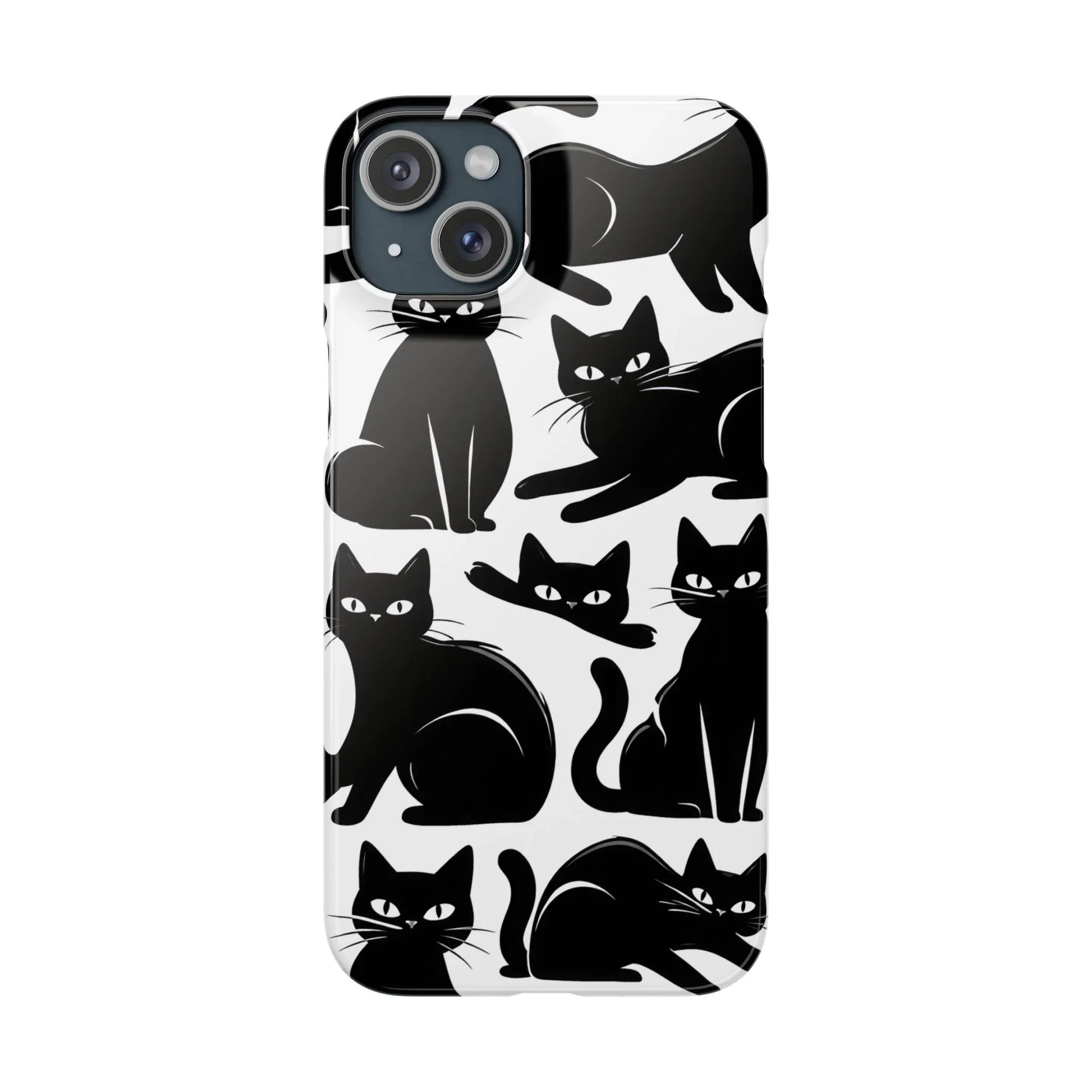 Black Cats Phone Case for iPhone 11-17 and Galaxy S20-S25 - KARARMDESIGN