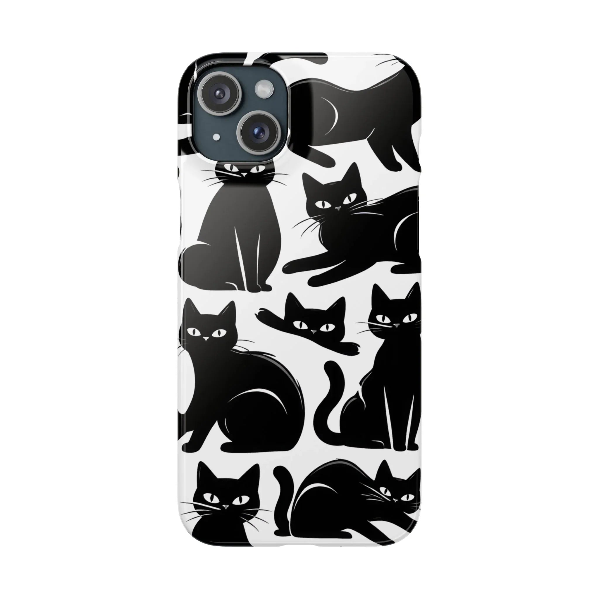 Black Cats Phone Case for iPhone 11-17 and Galaxy S20-S25 - KARARMDESIGN