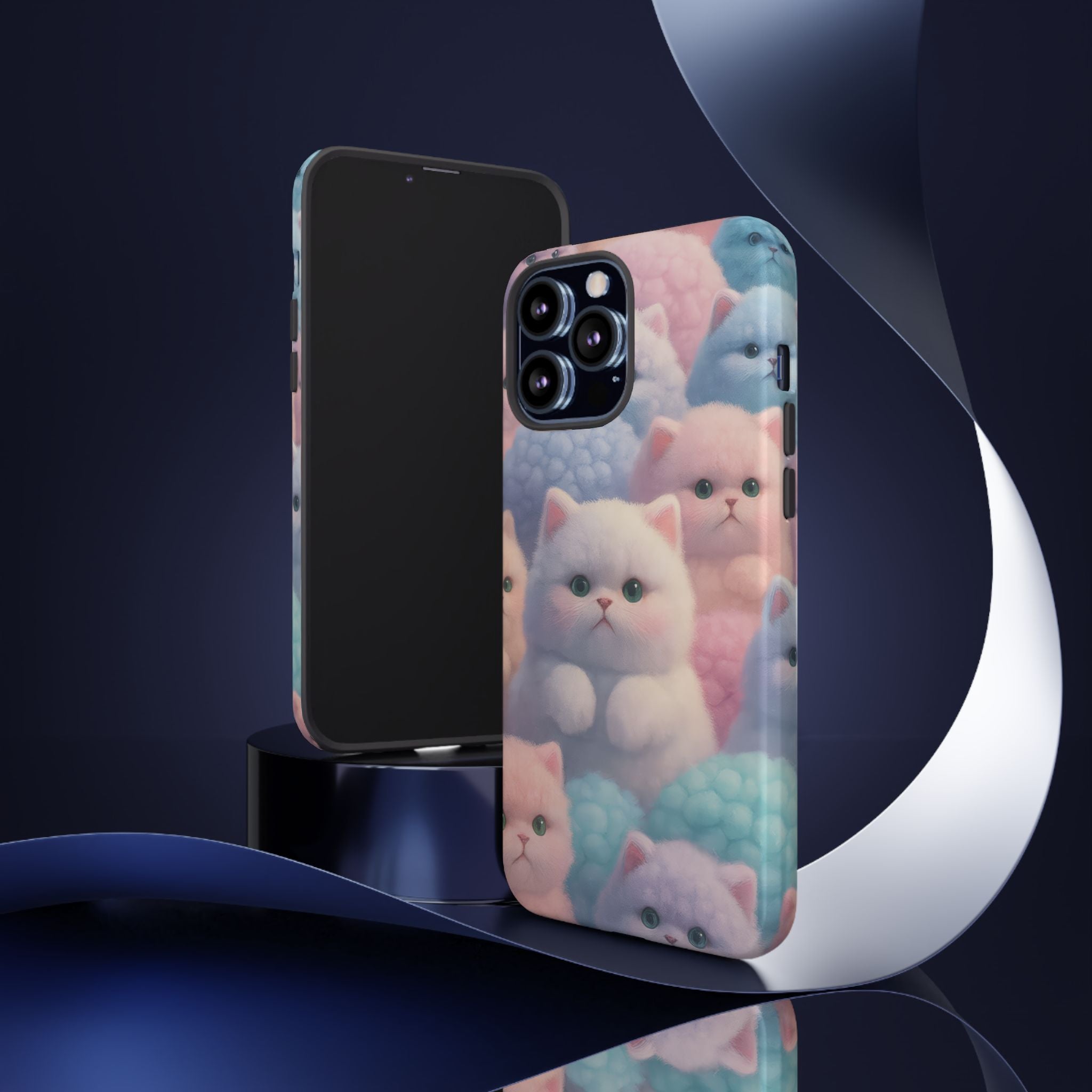 Pastel Kitten Phone Case for iPhone 8-17 and Samsung Galaxy S10-S25 Models - KARARMDESIGN