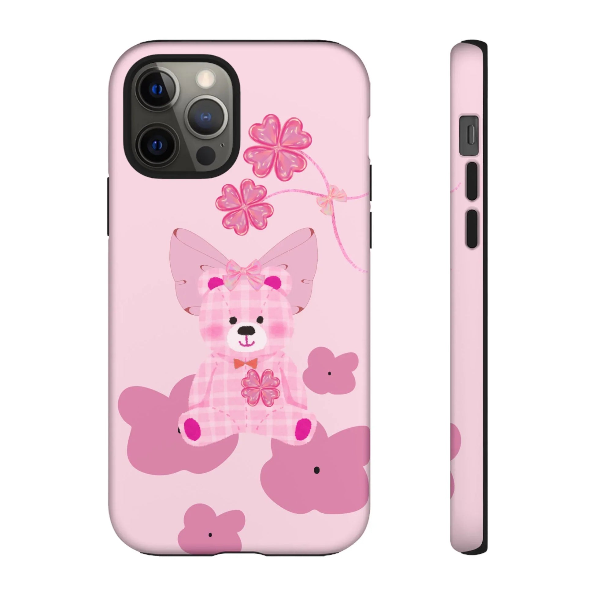 Pink Teddy Bear Phone Cases for iPhone, Pixel and Galaxy - KARARMDESIGN