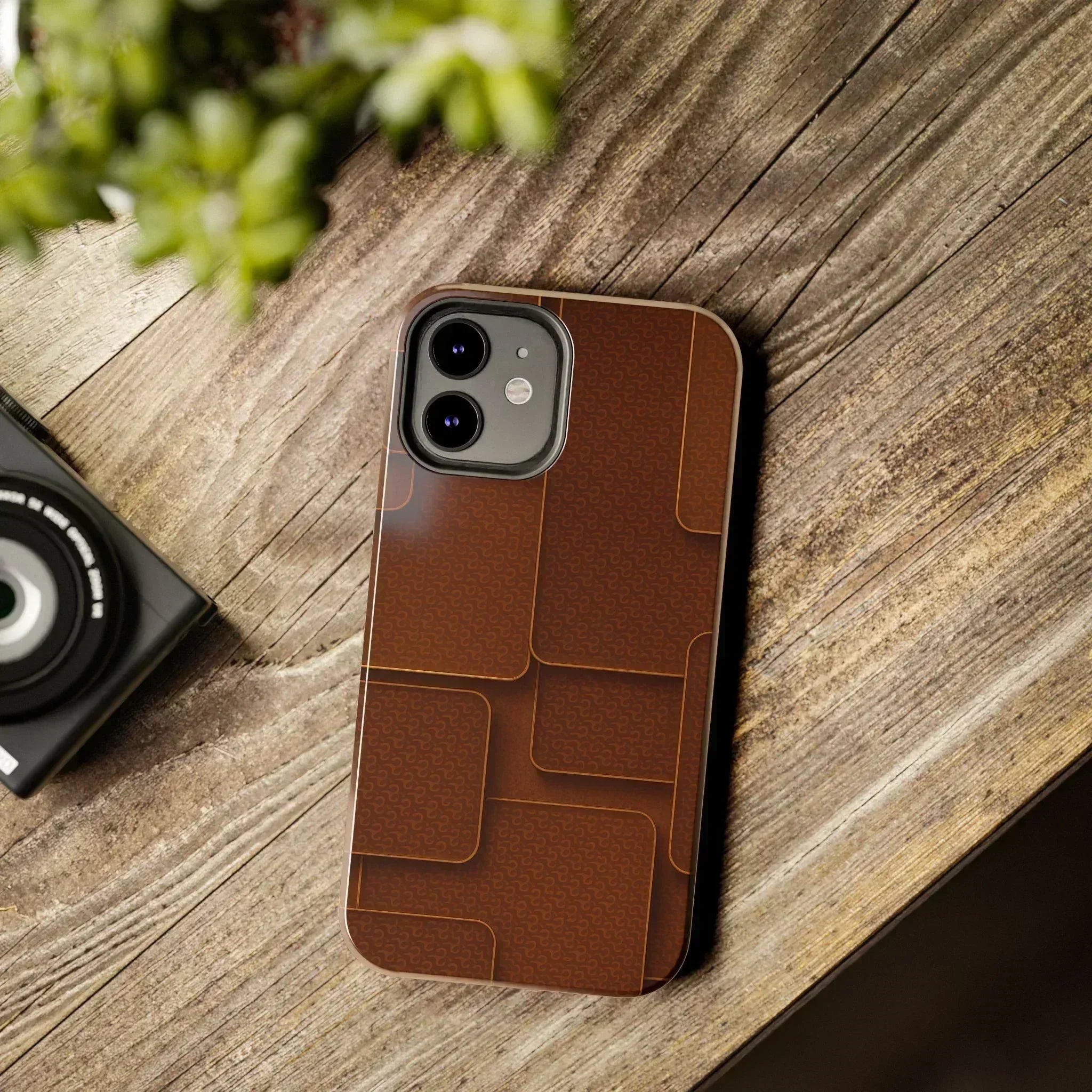 Textured Brown Phone Case for iPhone 7-16 and Samsung Galaxy S21-S24 - KARARMDESIGN