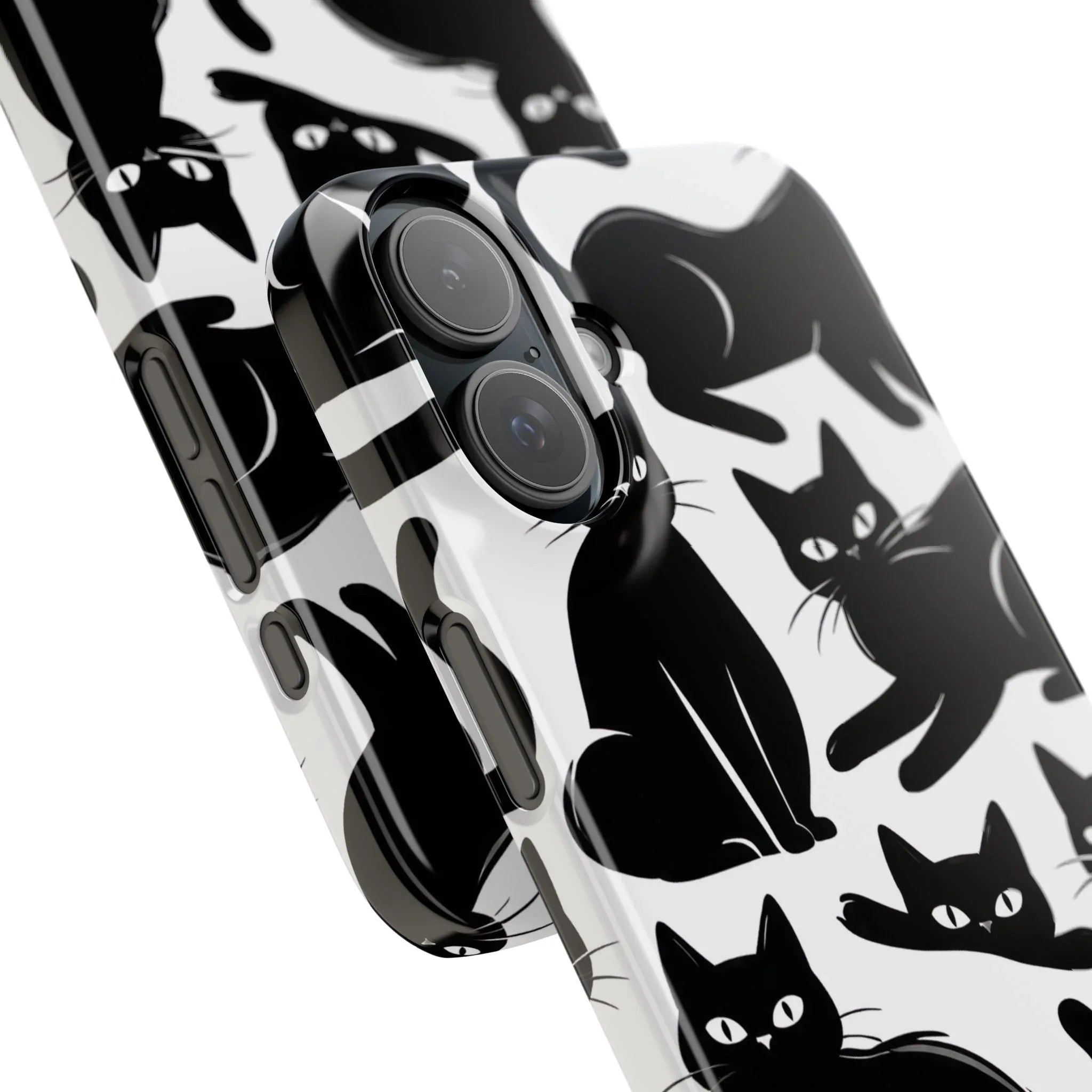 Black Cats Phone Case for iPhone 11-17 and Galaxy S20-S25 - KARARMDESIGN