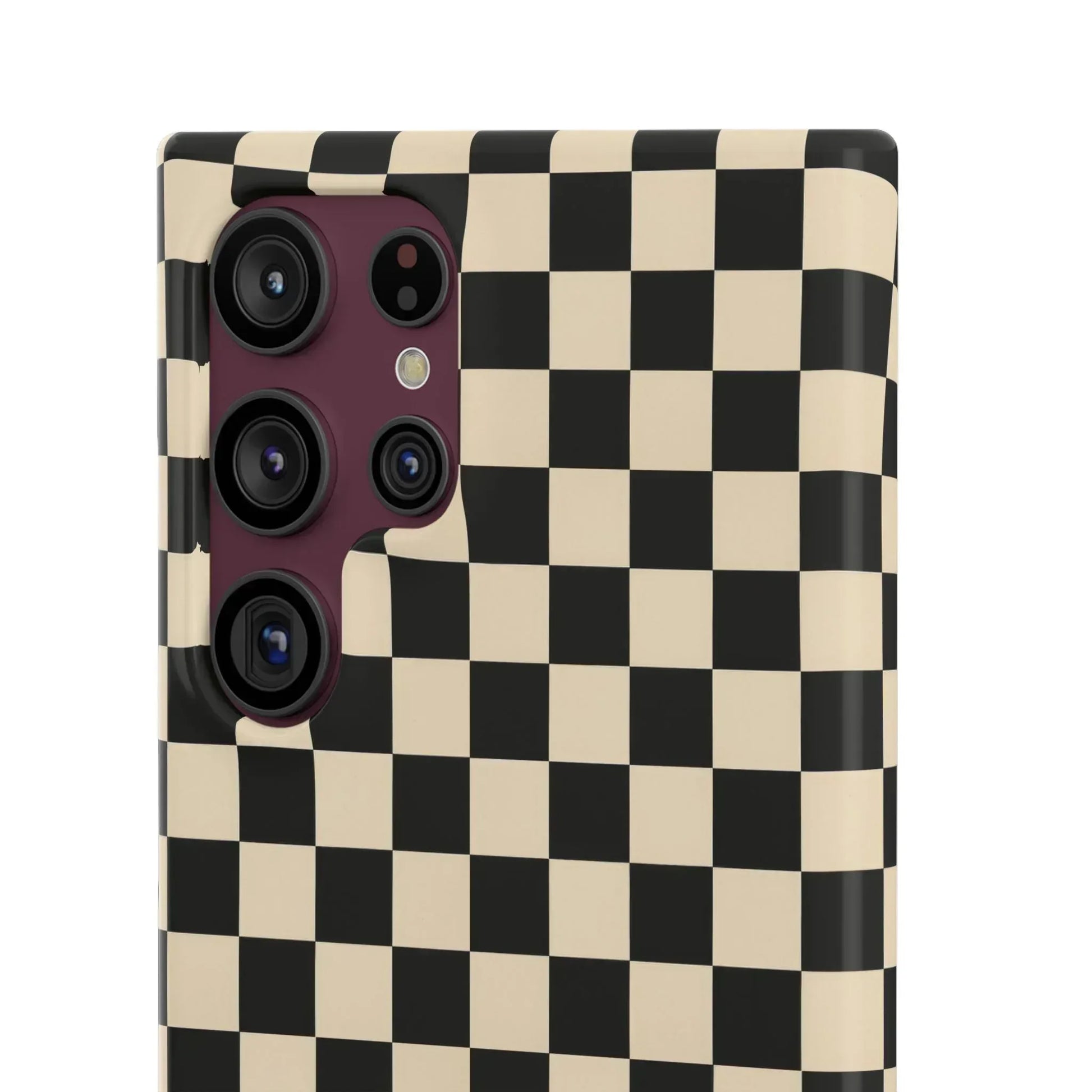 Stylish Matte Checker Phone Case for iPhone 11-17 and Galaxy S20-S25 - KARARMDESIGN