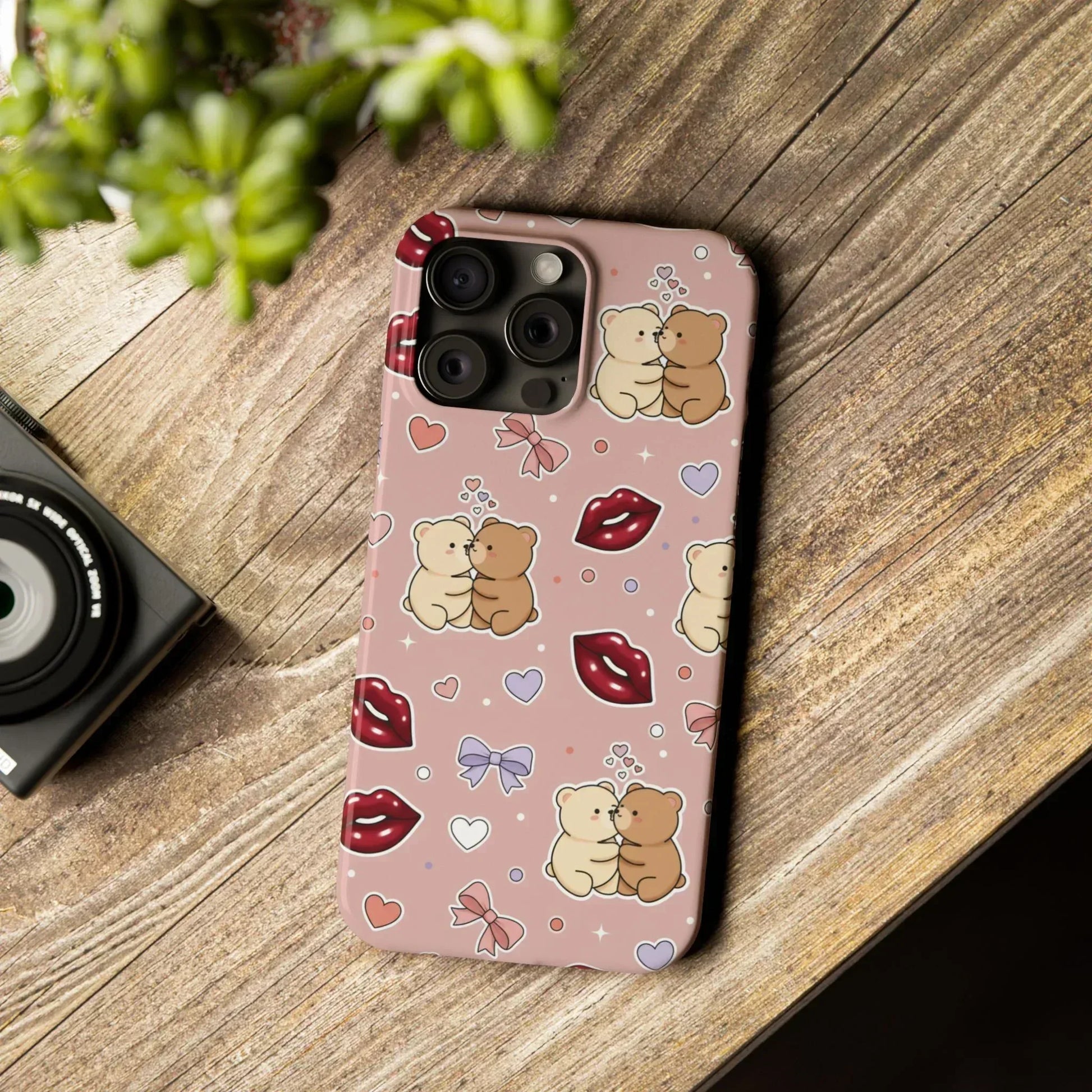 Bear Hug Bliss Phone Case for iPhone 11-17 - KARARMDESIGN