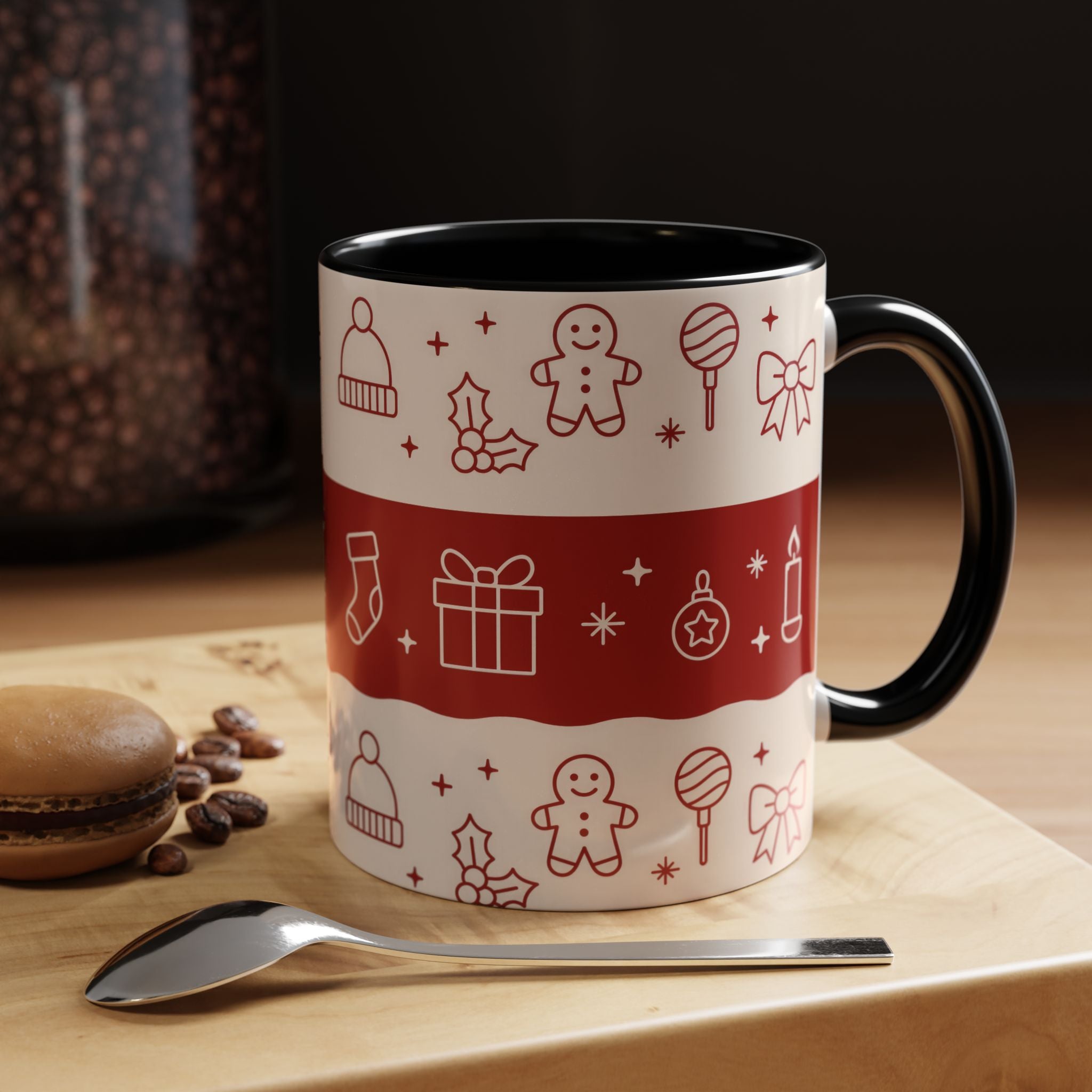 Holiday Cheer Icons Mug - Accent Coffee Mug (11, 15oz)