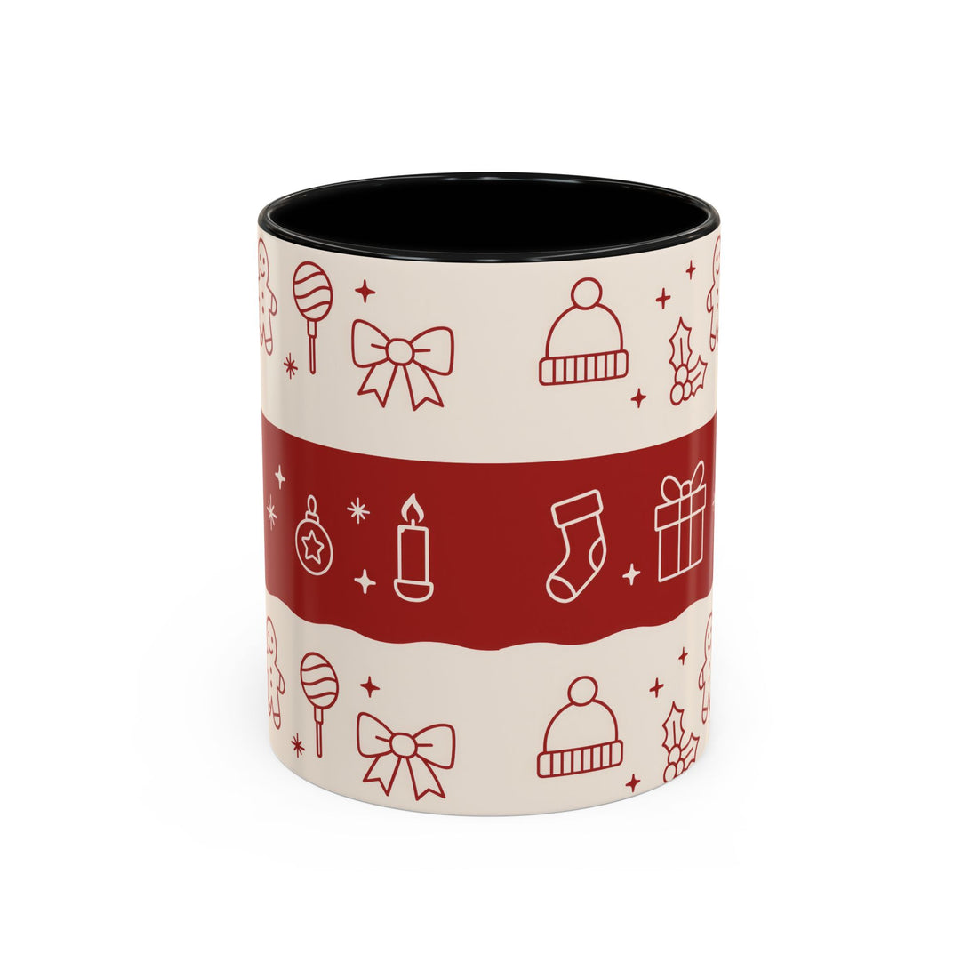 Holiday Cheer Icons Mug - Accent Coffee Mug (11, 15oz)