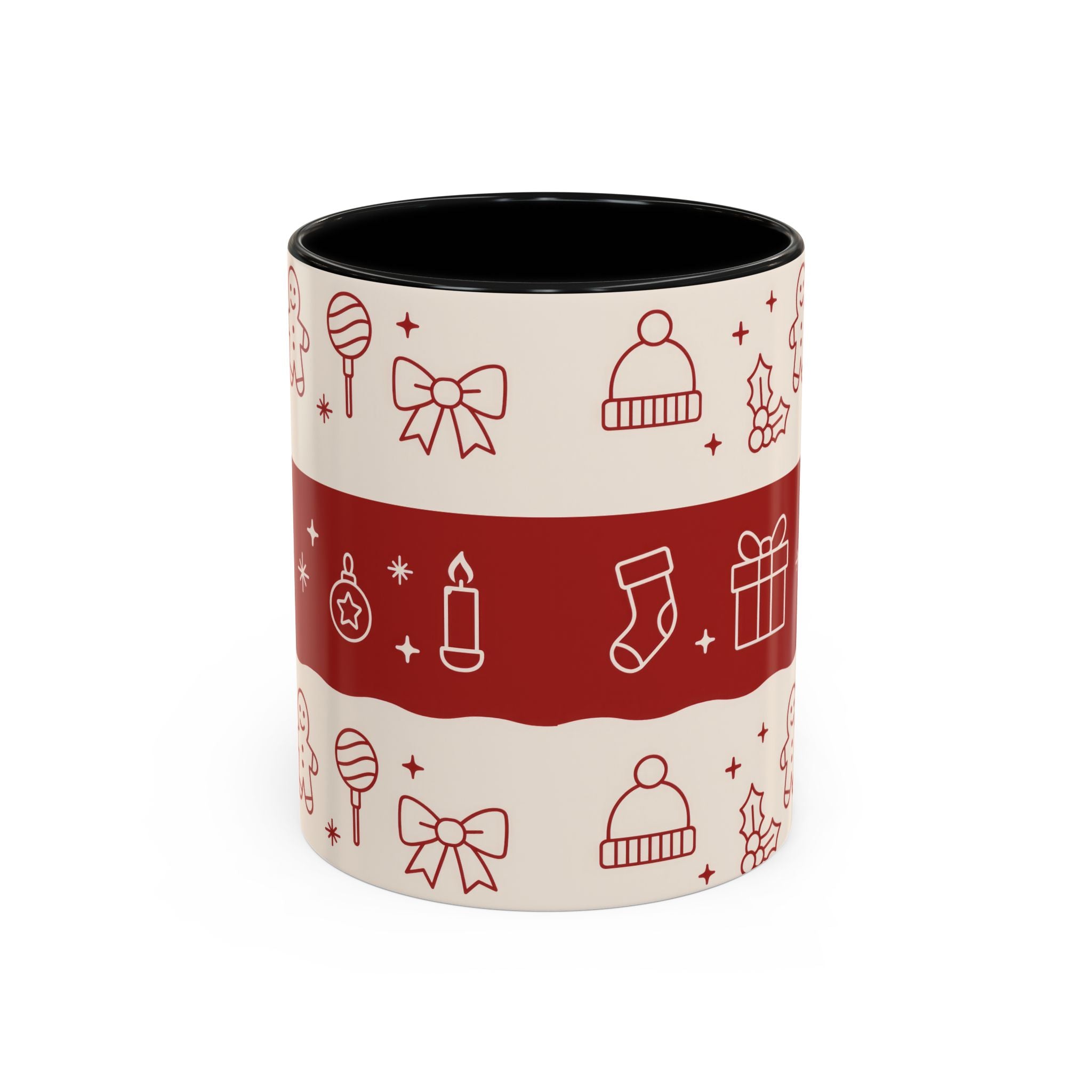 Holiday Cheer Icons Mug - Accent Coffee Mug (11, 15oz)