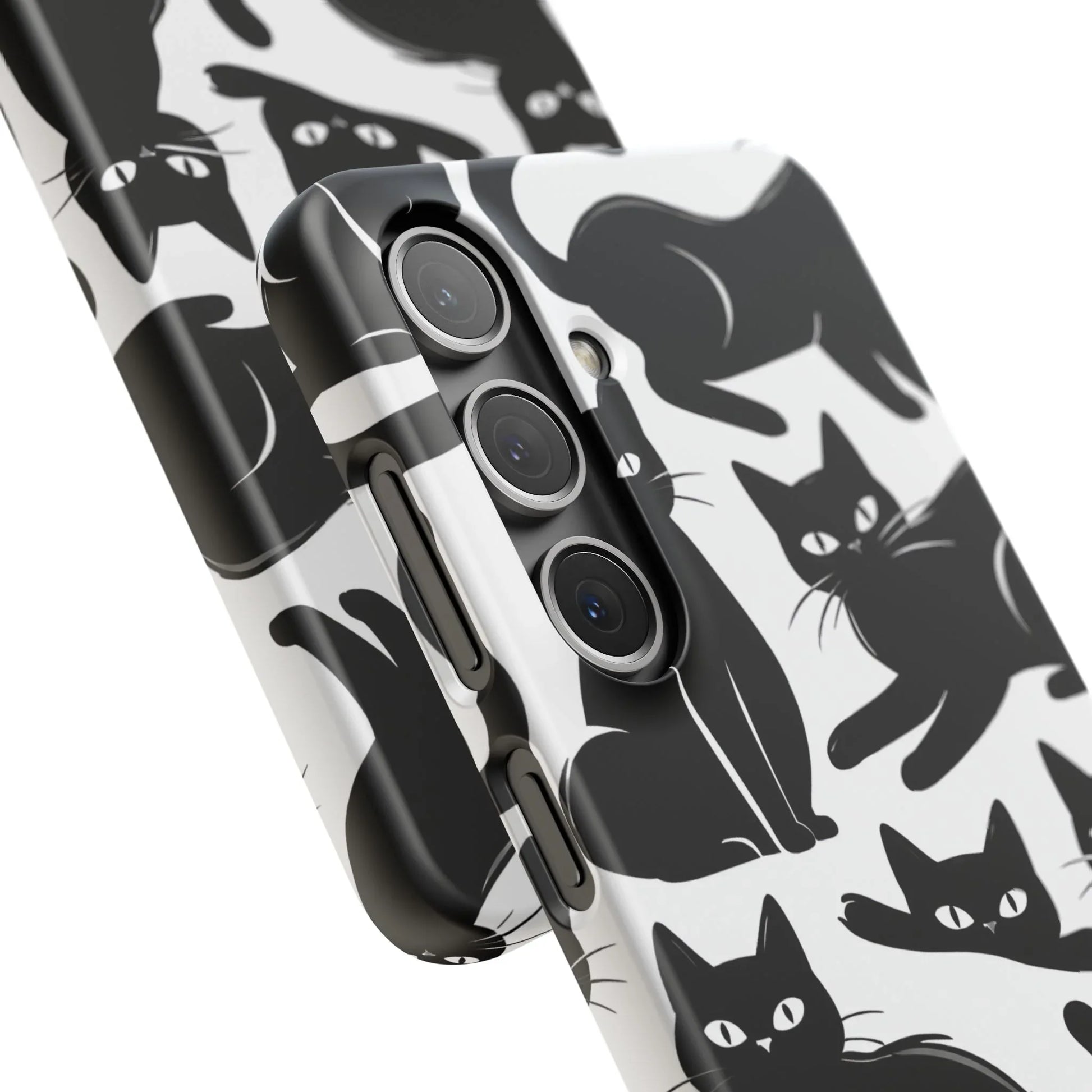 Black Cats Phone Case for iPhone 11-17 and Galaxy S20-S25 - KARARMDESIGN
