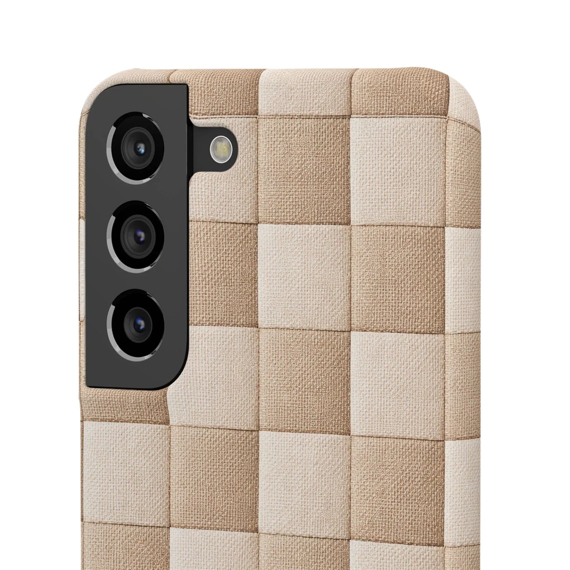Beige Woven Phone Case for iPhone 11-17 and Galaxy S20-S25 - KARARMDESIGN