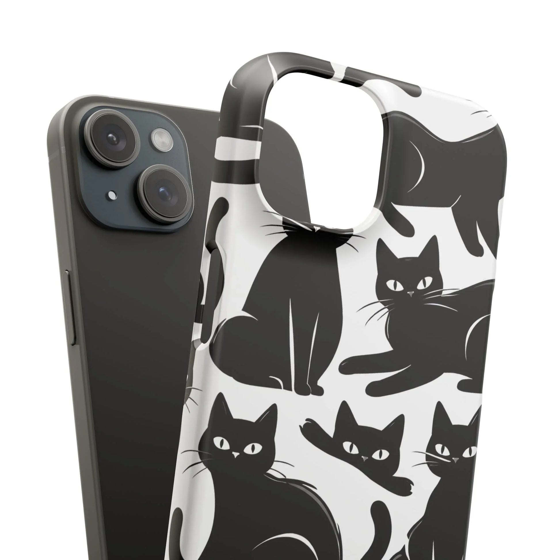 Black Cats Phone Case for iPhone 11-17 and Galaxy S20-S25 - KARARMDESIGN