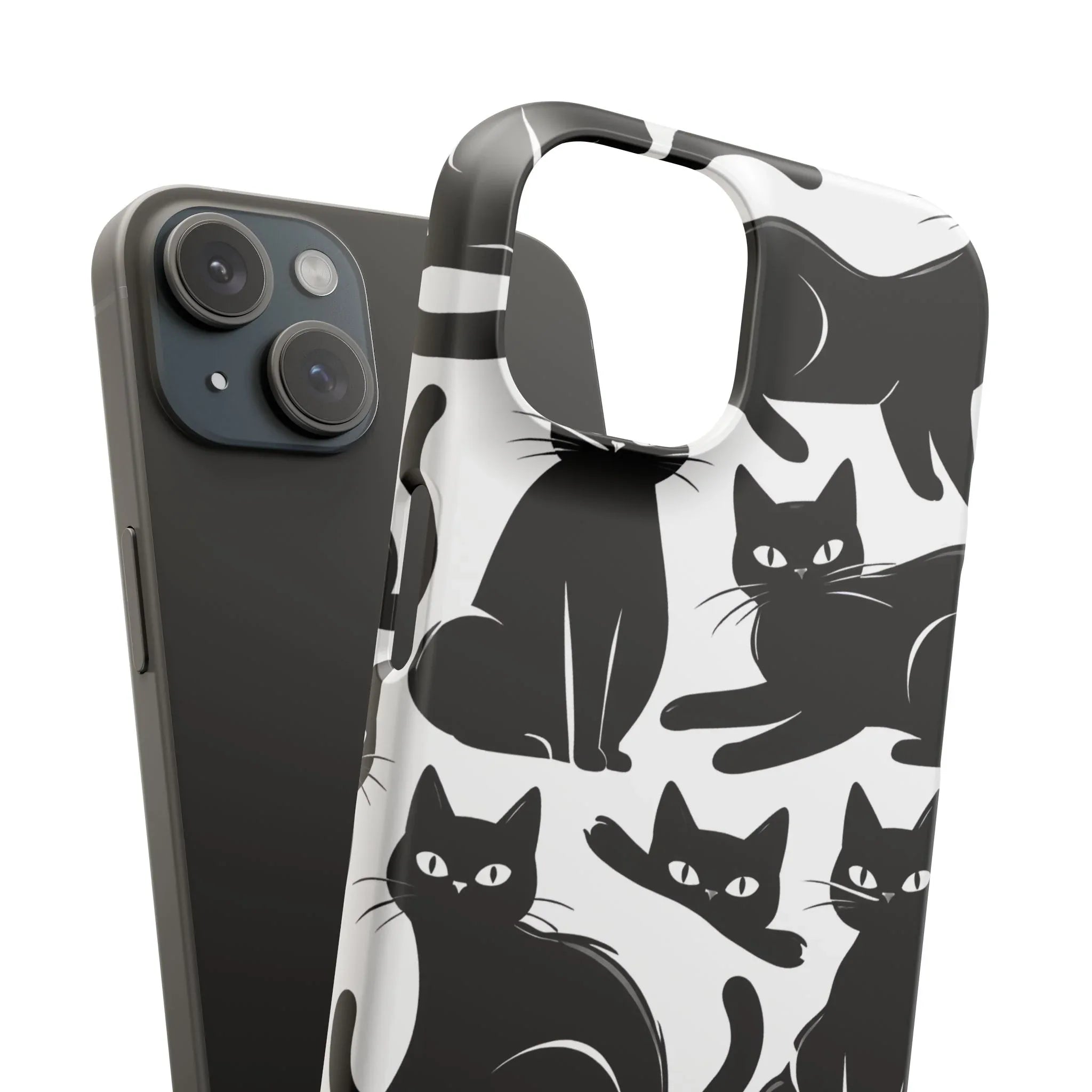 Black Cats Phone Case for iPhone 11-17 and Galaxy S20-S25 - KARARMDESIGN